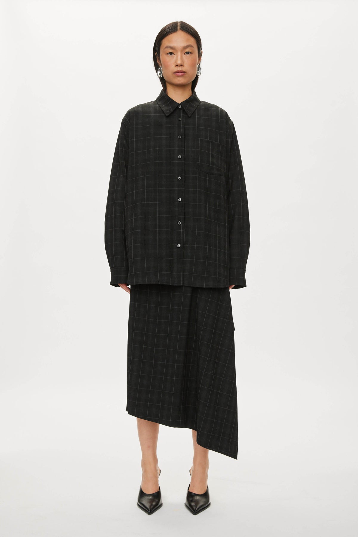 Oval Square Billy padded shirt SHIRTS Black checks