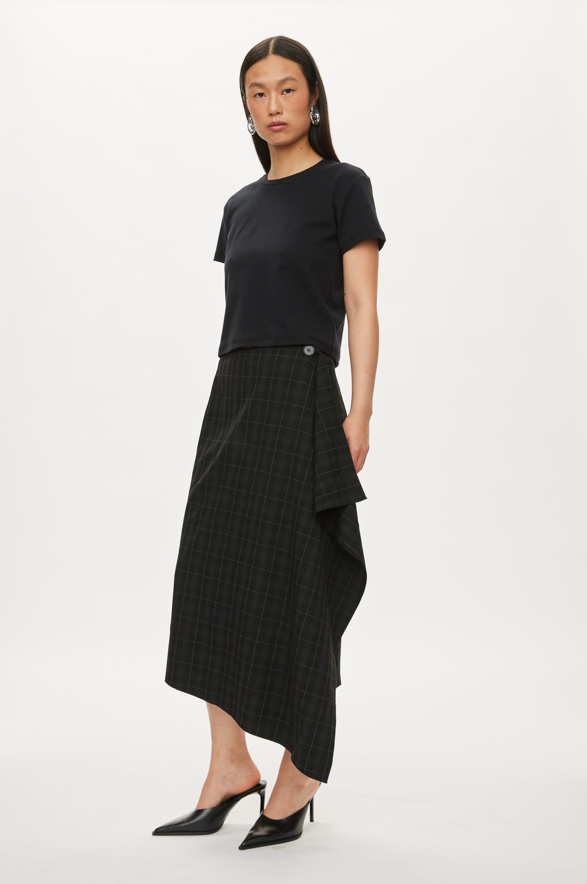 Oval Square Billy skirt checks SKIRTS Black checks