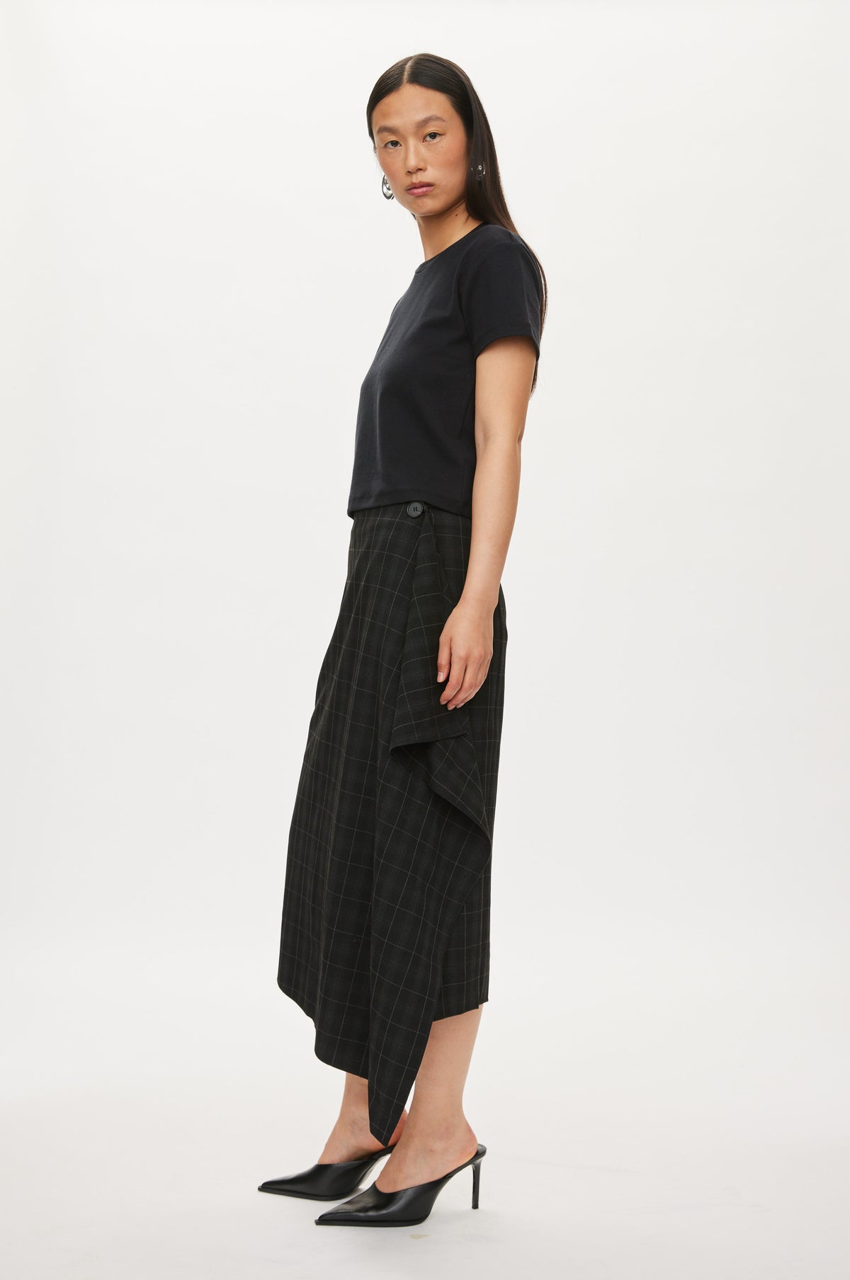 Oval Square Billy skirt checks SKIRTS Black checks