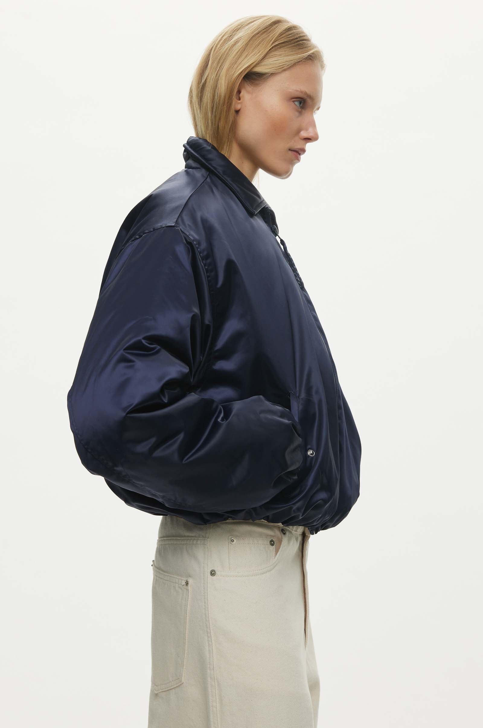 Oval Square Blink Bomber Jacket COATS Navy checks