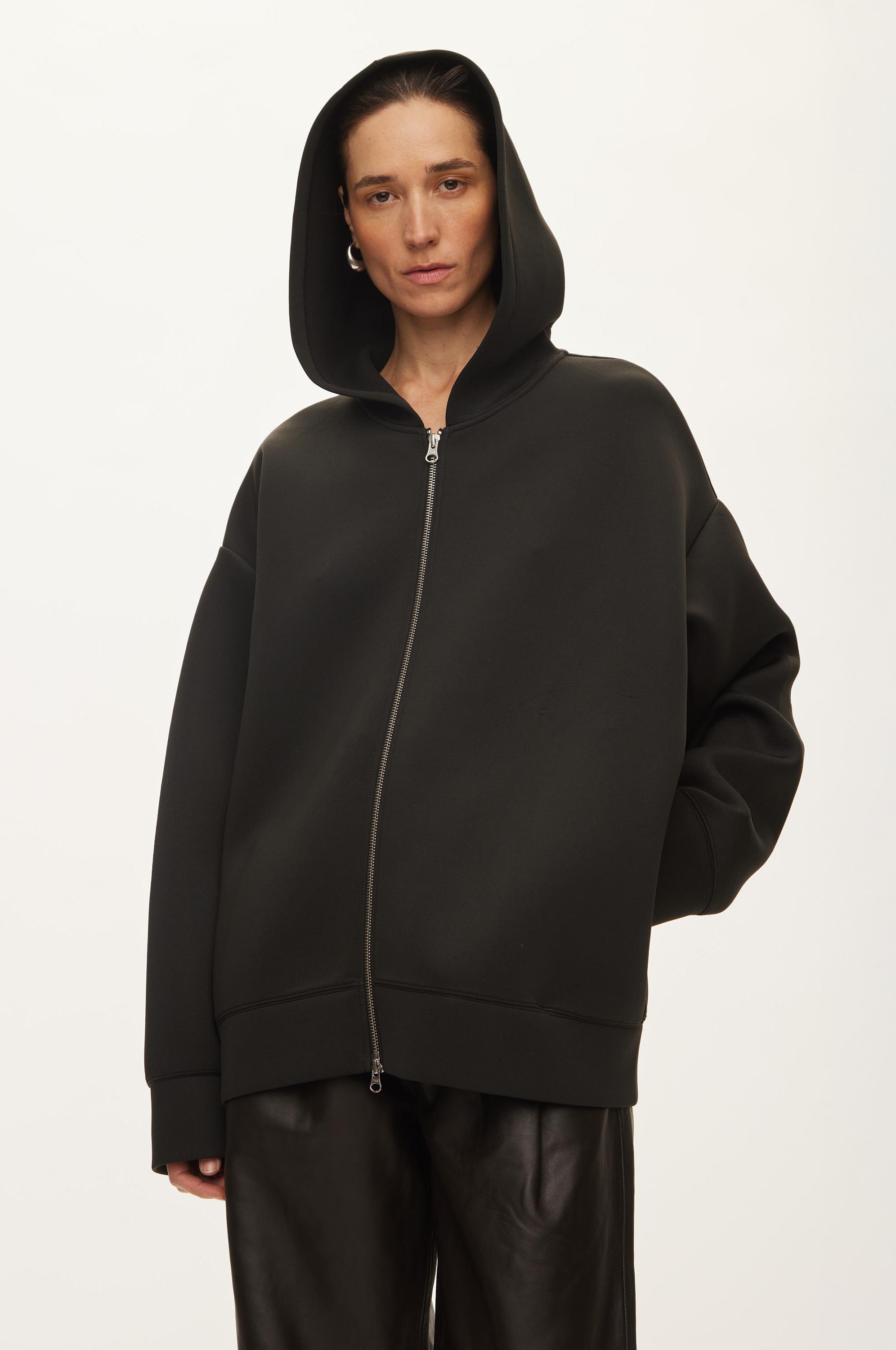 Oval Square Bobbi Zip Hood JACKETS 8001 Black