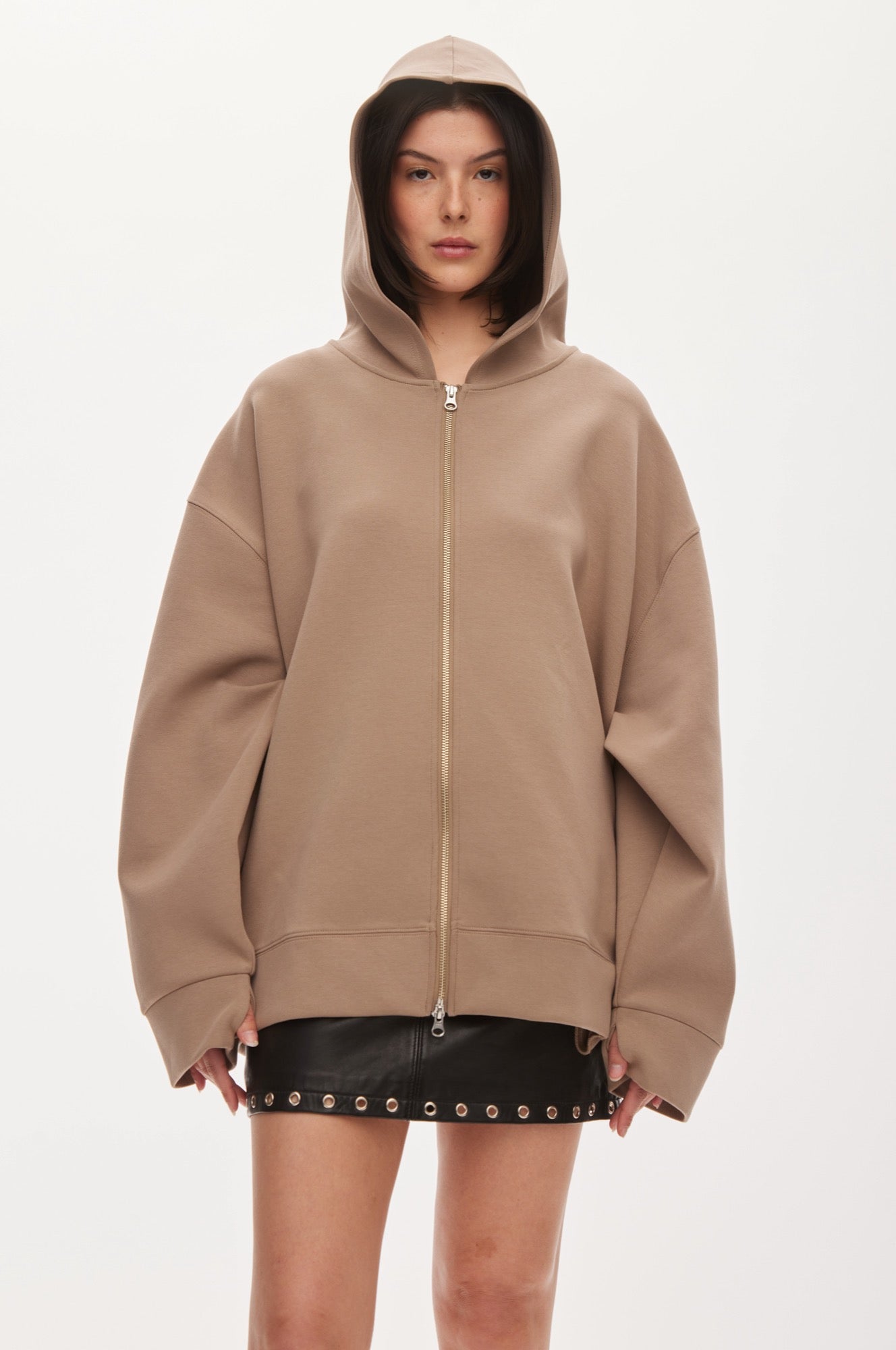 Oval Square Bobo Zip Hood SWEATSHIRTS Coca Mocha