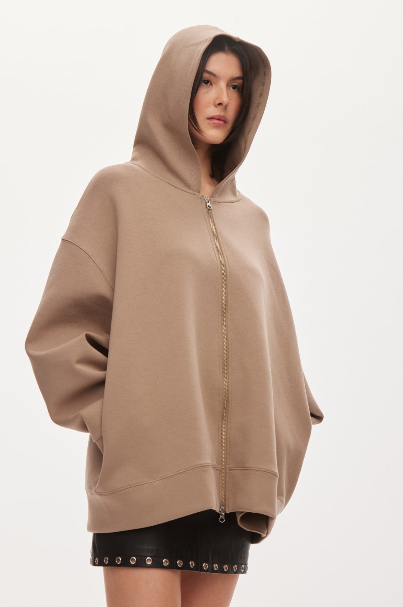 Oval Square Bobo Zip Hood SWEATSHIRTS Coca Mocha