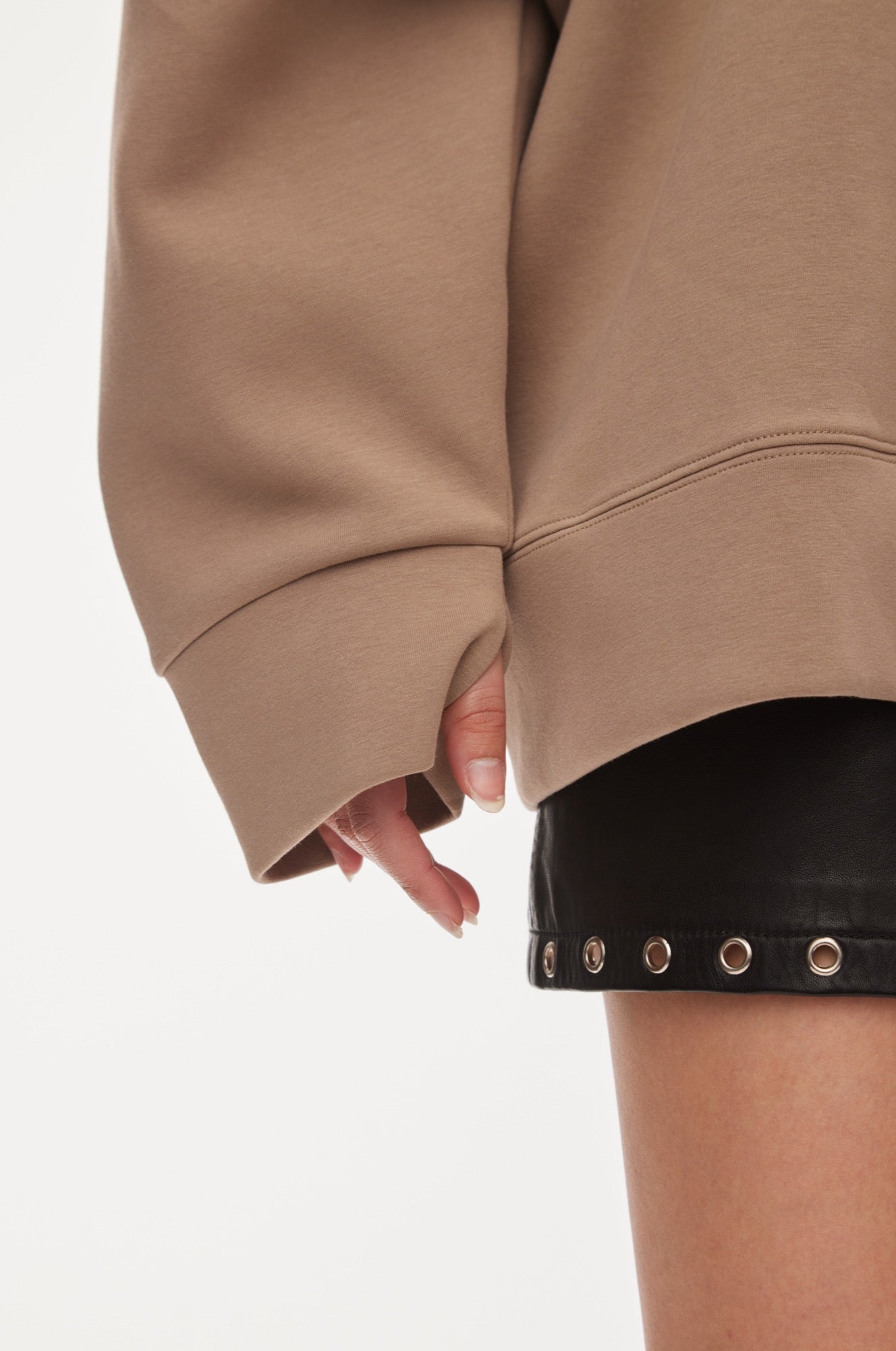 Oval Square Bobo Zip Hood SWEATSHIRTS Coca Mocha