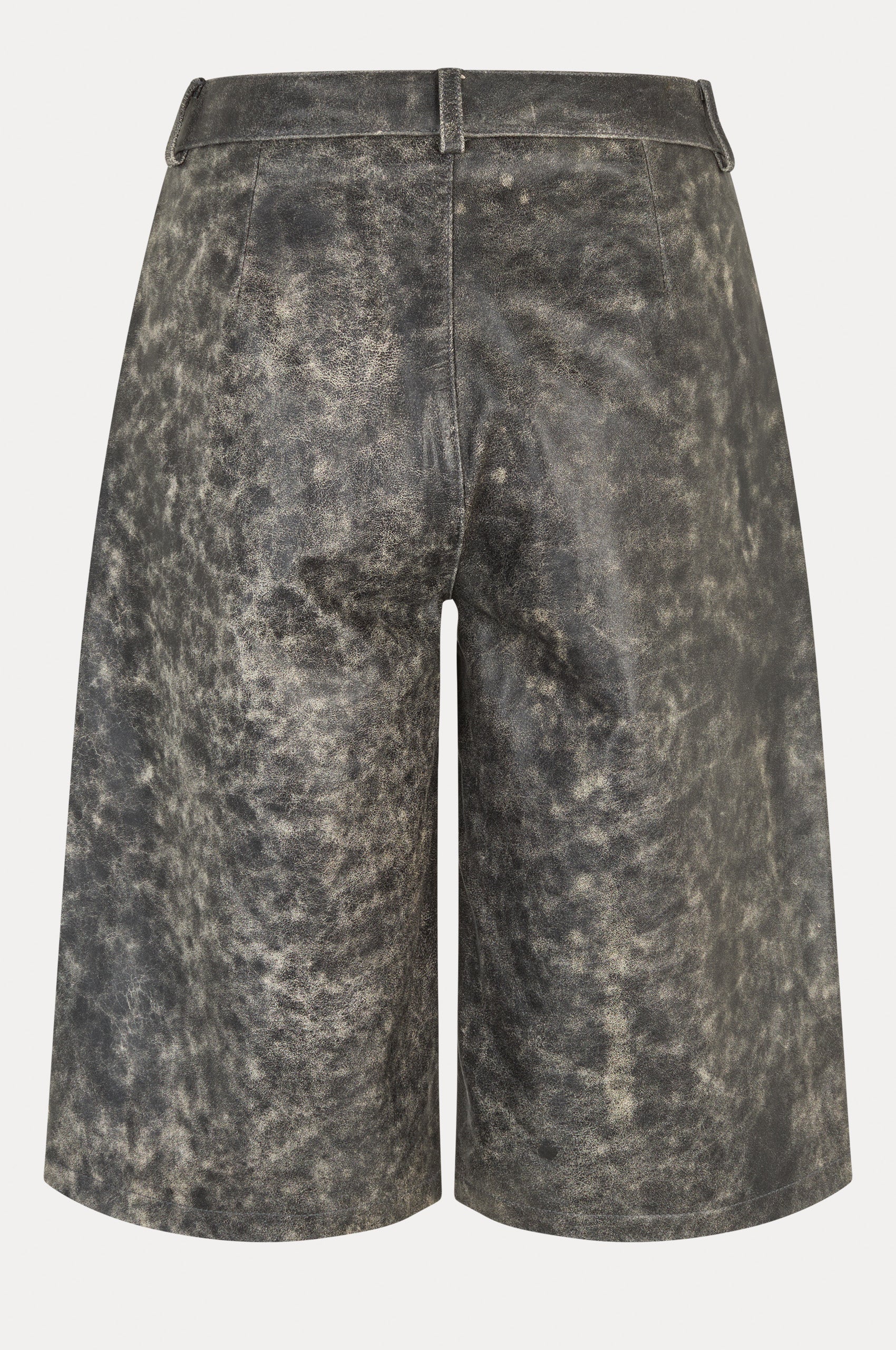 Oval Square Bold Leather Shorts SHORTS 7019 Dark Grey Washed