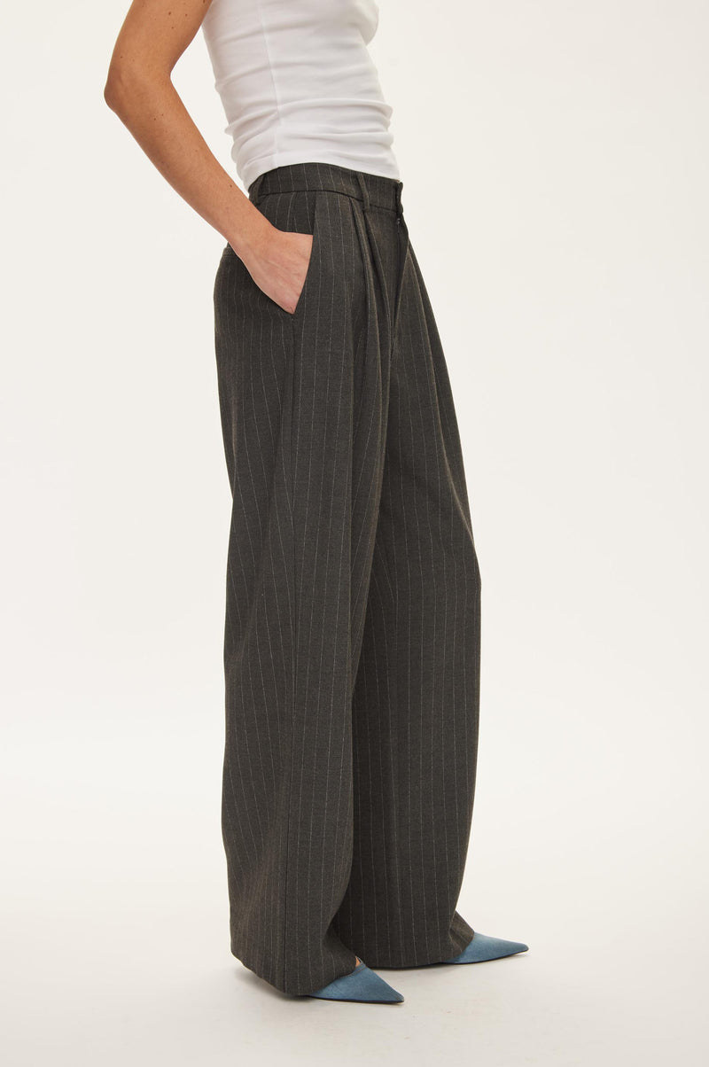 Oval Square Bonnie Trousers TROUSERS 7013 Dark Grey Pinstripe