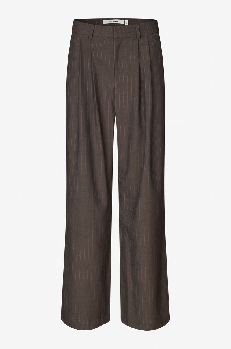 Oval Square Bonnie Trousers TROUSERS 9056 Dark Brown Pinstripe