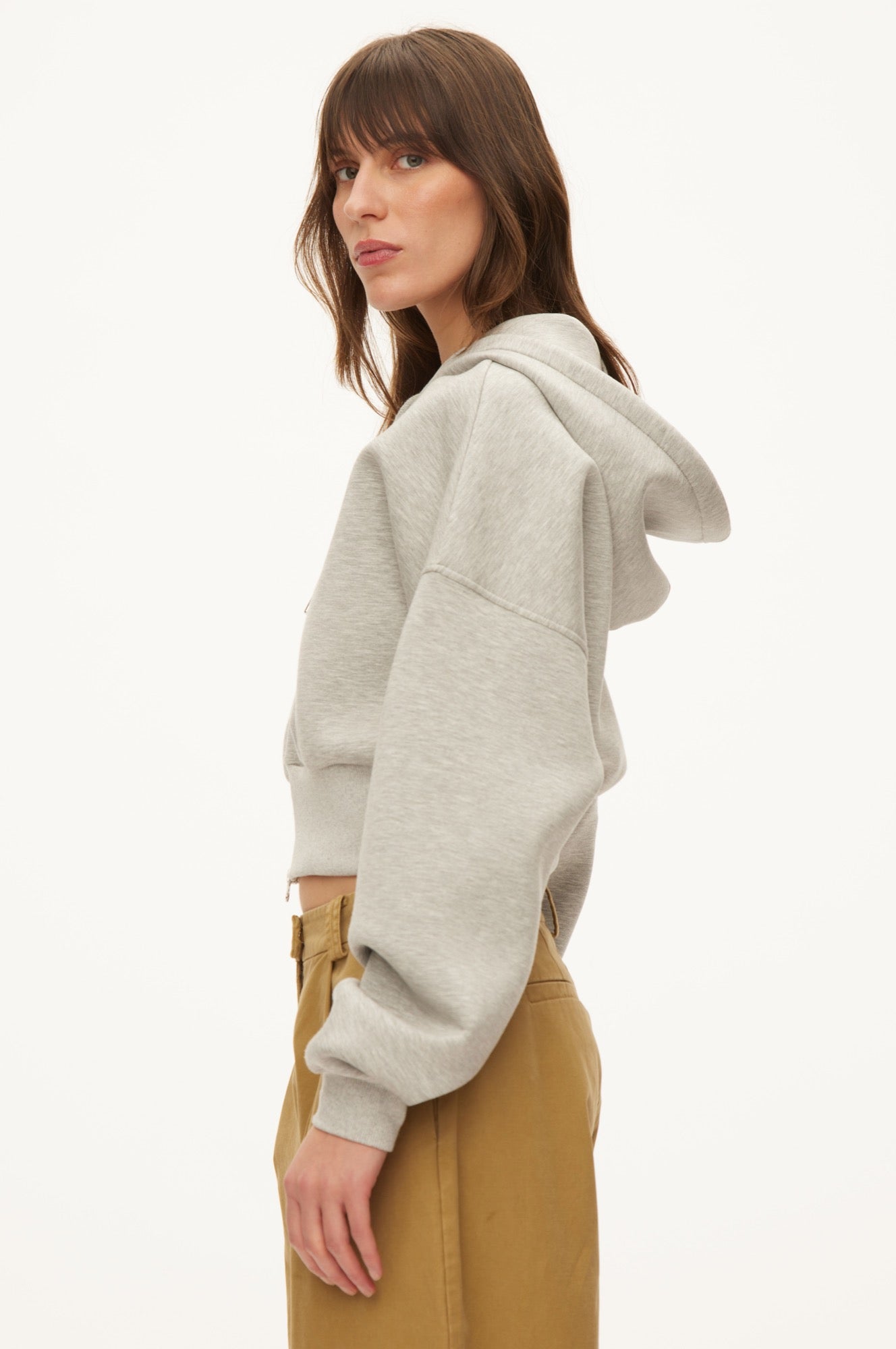 Oval Square Bowie zip hoodie SWEATS Grey Melange