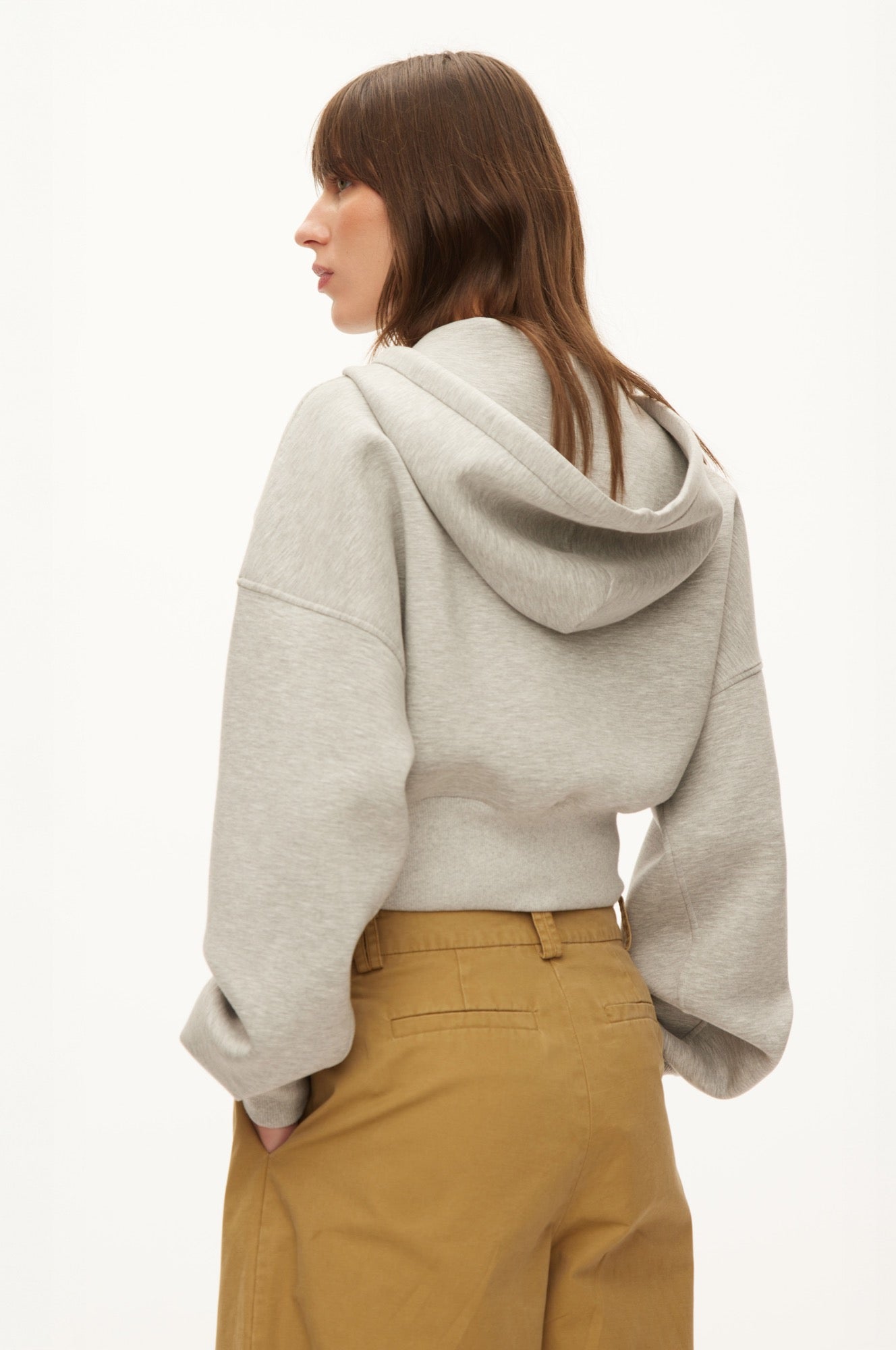 Oval Square Bowie zip hoodie SWEATS Grey Melange