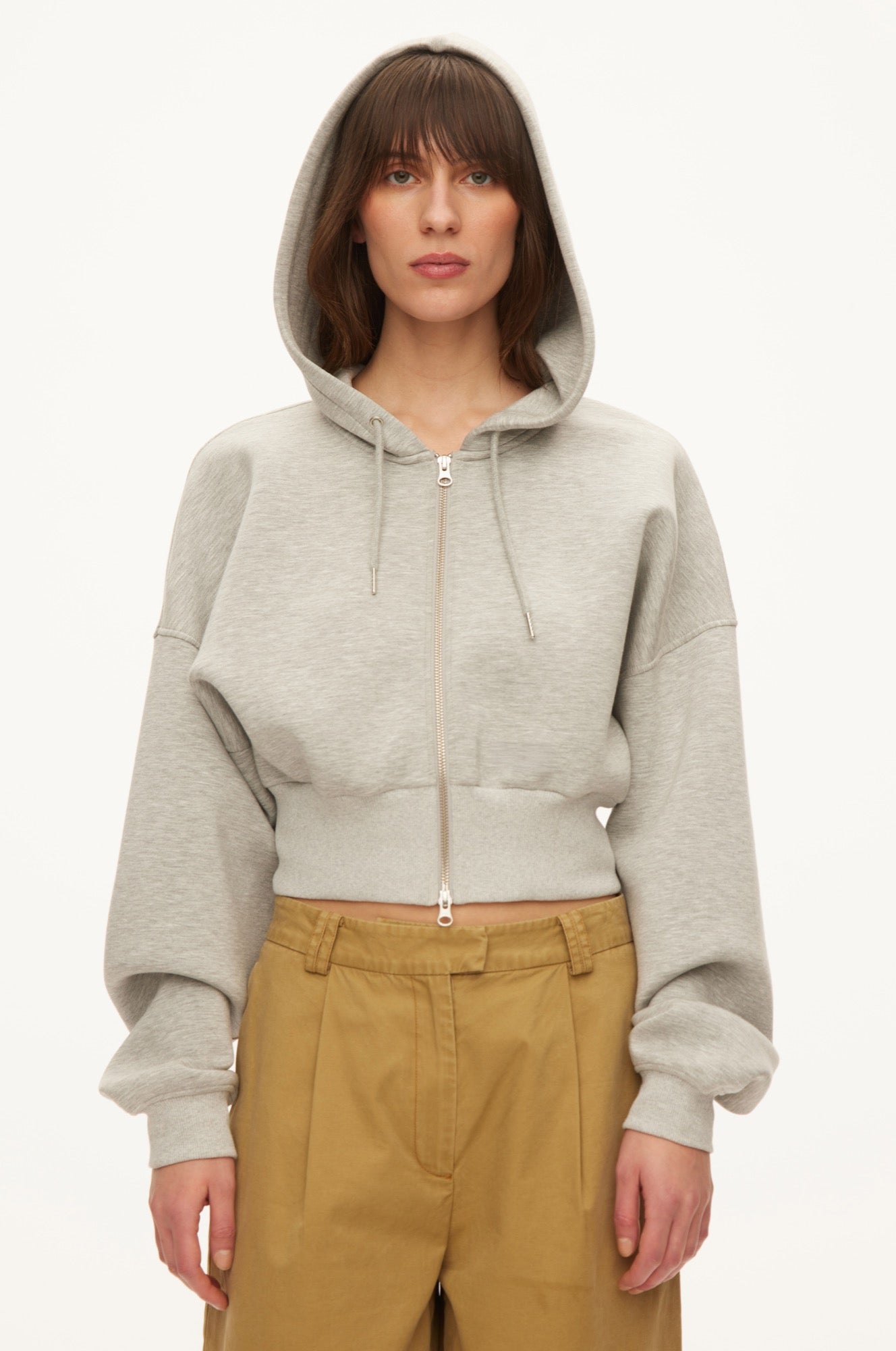 Oval Square Bowie zip hoodie SWEATS Grey Melange