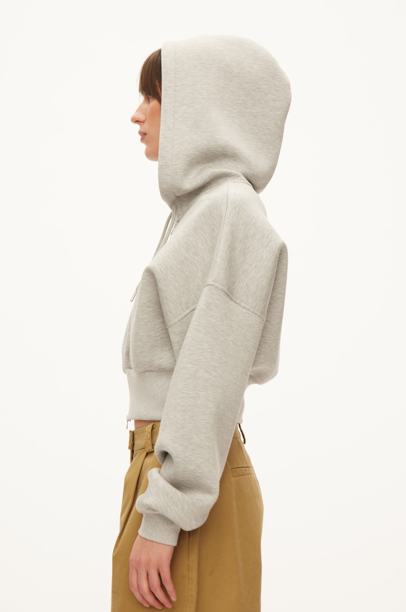 Oval Square Bowie zip hoodie SWEATS Grey Melange