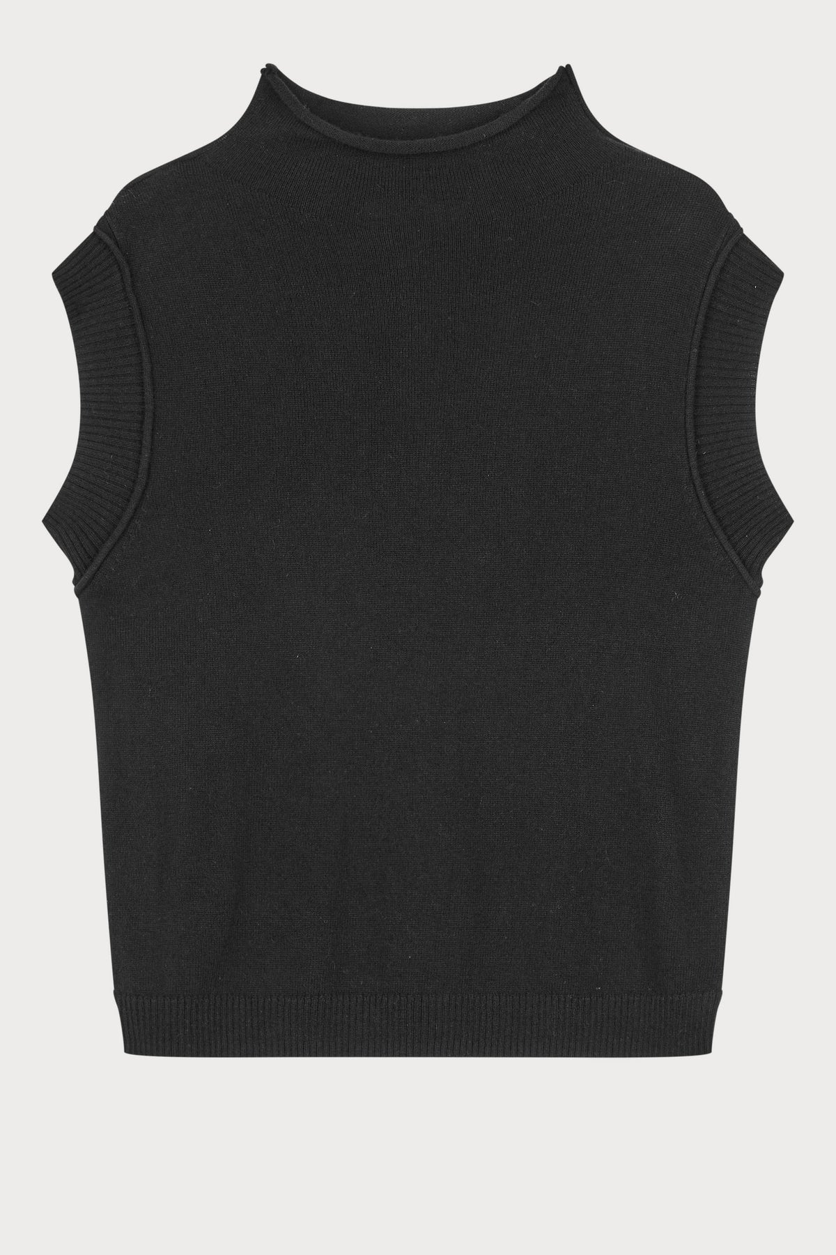 Oval Square Carla High Neck Top KNITS Black