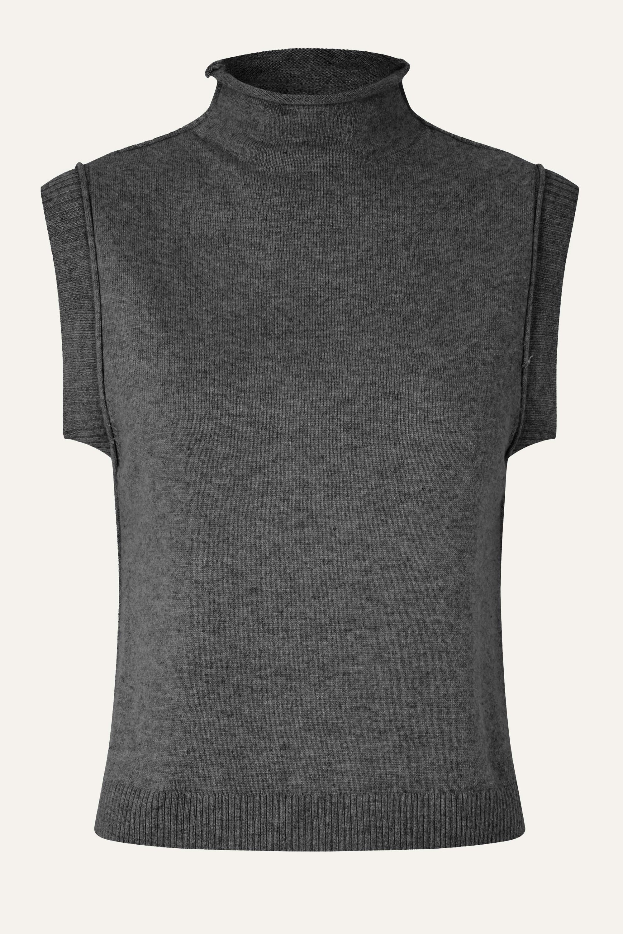 Oval Square Carla High Neck Top KNITS Dark Gull Grey