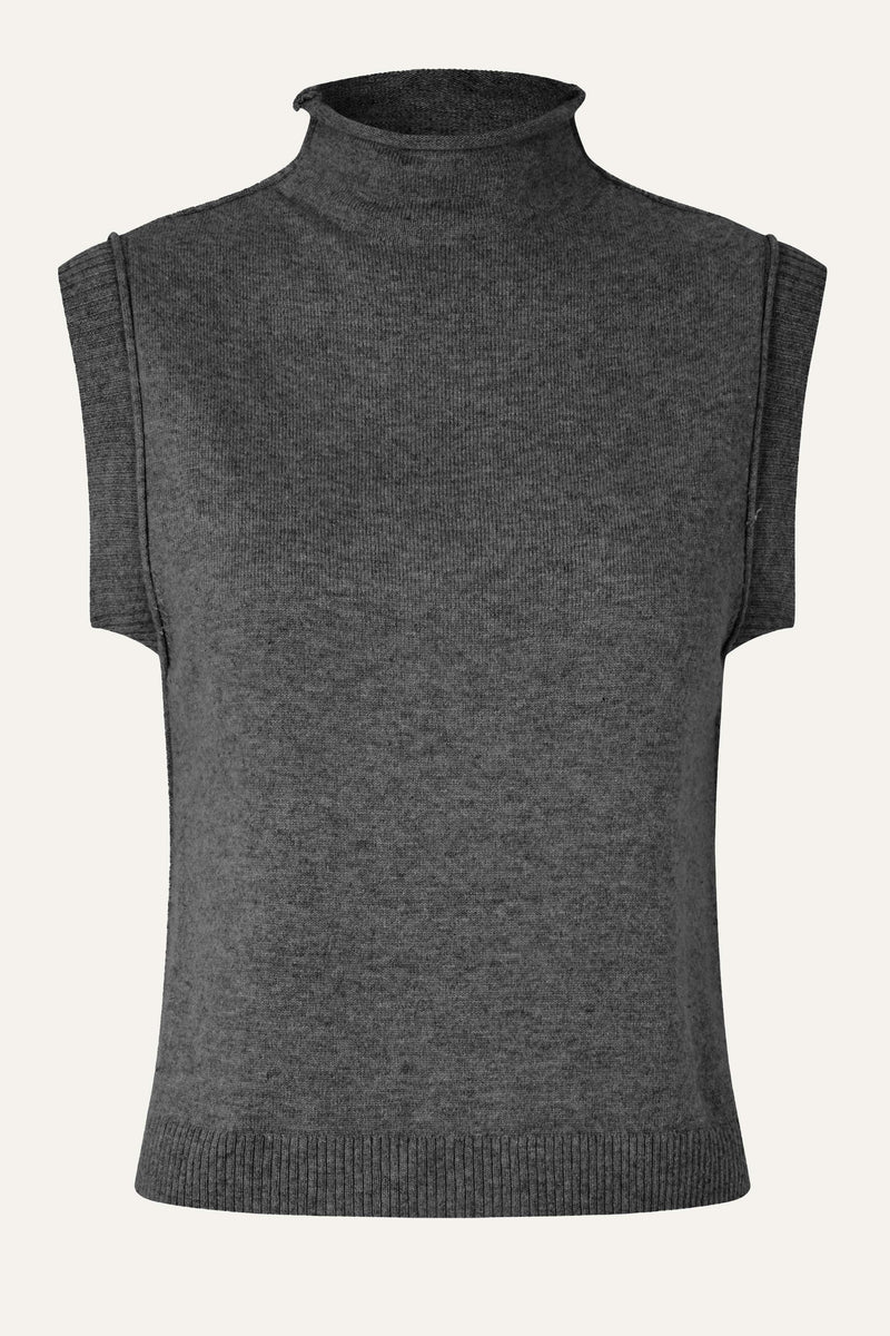 Oval Square Carla High Neck Top KNITS Dark Gull