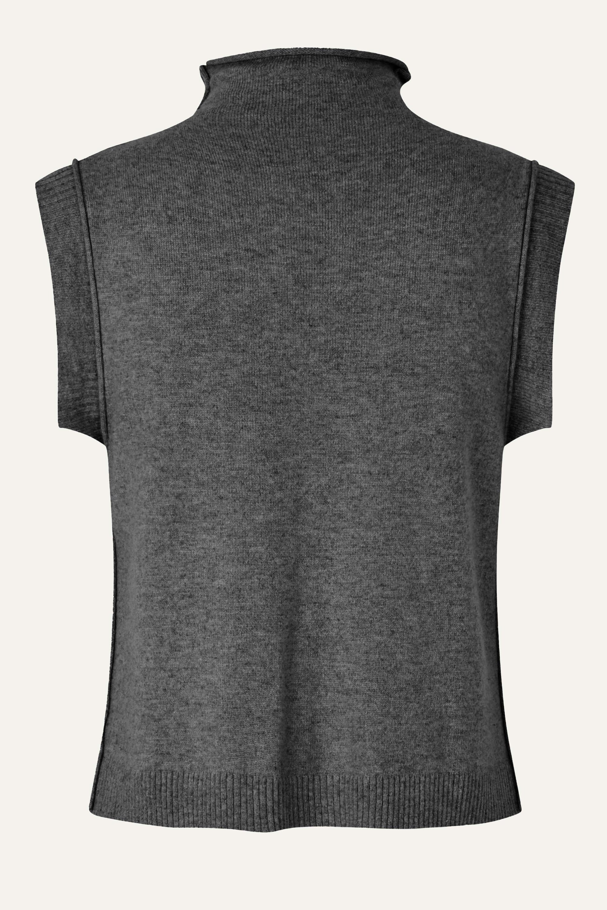 Oval Square Carla High Neck Top KNITS Dark Gull Grey