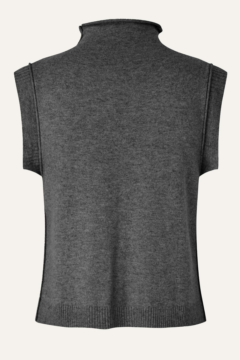 Oval Square Carla High Neck Top KNITS Dark Gull