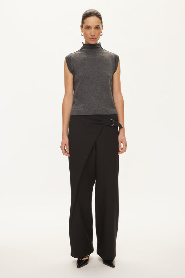 Oval Square Carla High Neck Top KNITS Dark Gull