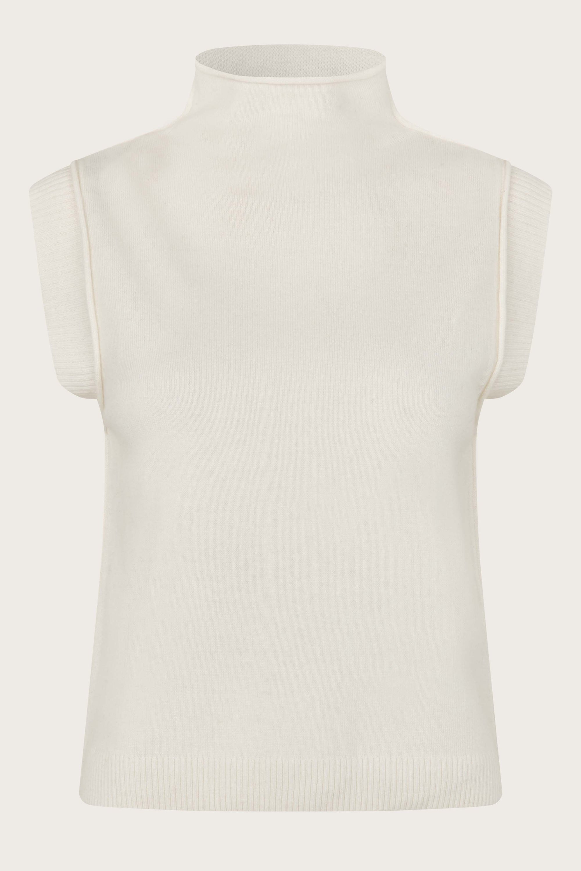 Oval Square Carla High Neck Top KNITS Off White