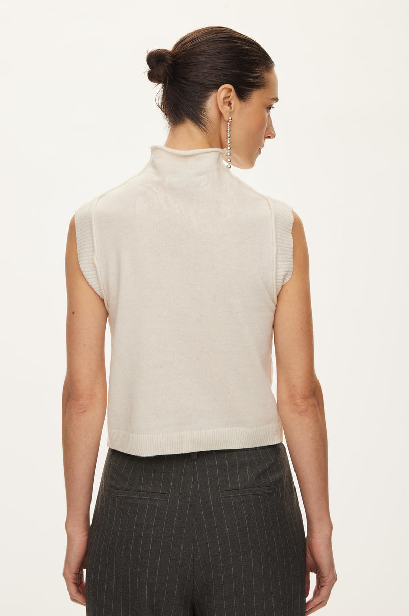 Oval Square Carla High Neck Top KNITS Off White