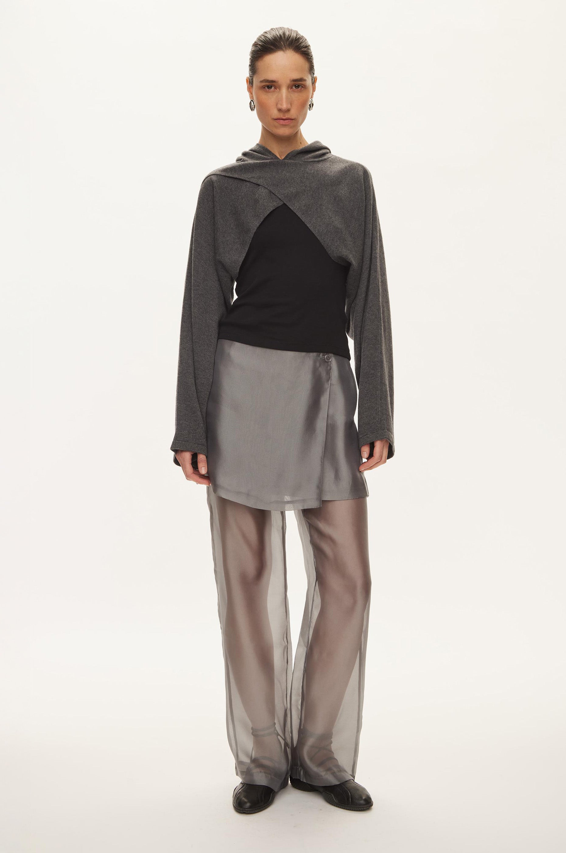 Oval Square Carla Knit Bolero KNITS Dark Gull Grey