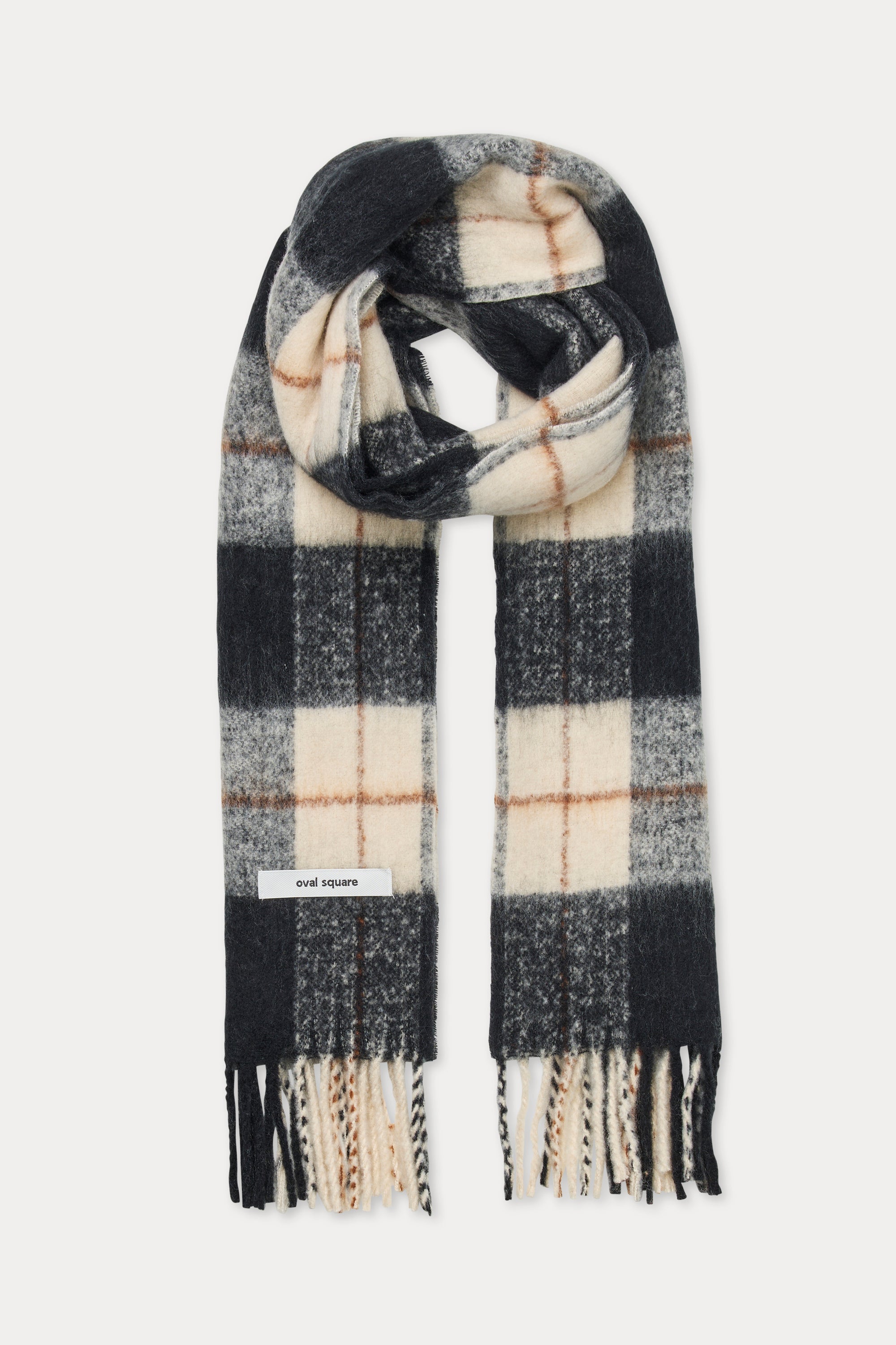 Oval Square Check Scarf SCARFS Black/Off White