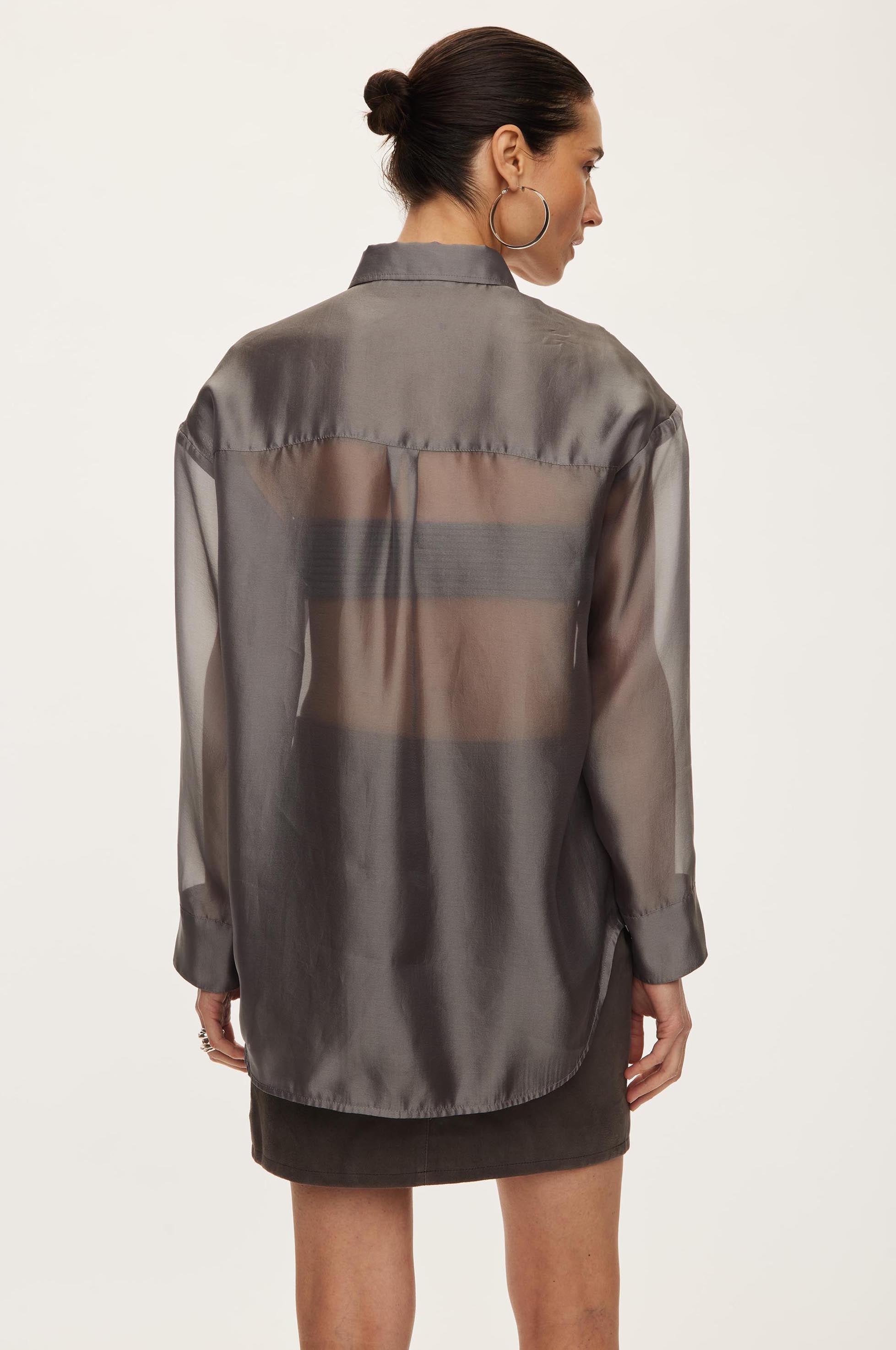 Oval Square Cosmo Sheer Shirt SHIRTS Dark Gull Grey