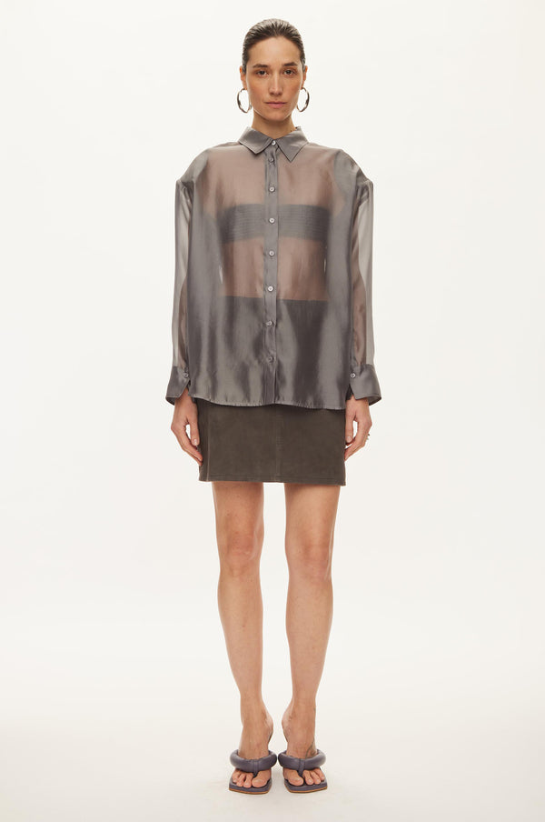 Oval Square Cosmo Sheer Shirt SHIRTS Dark Gull Grey