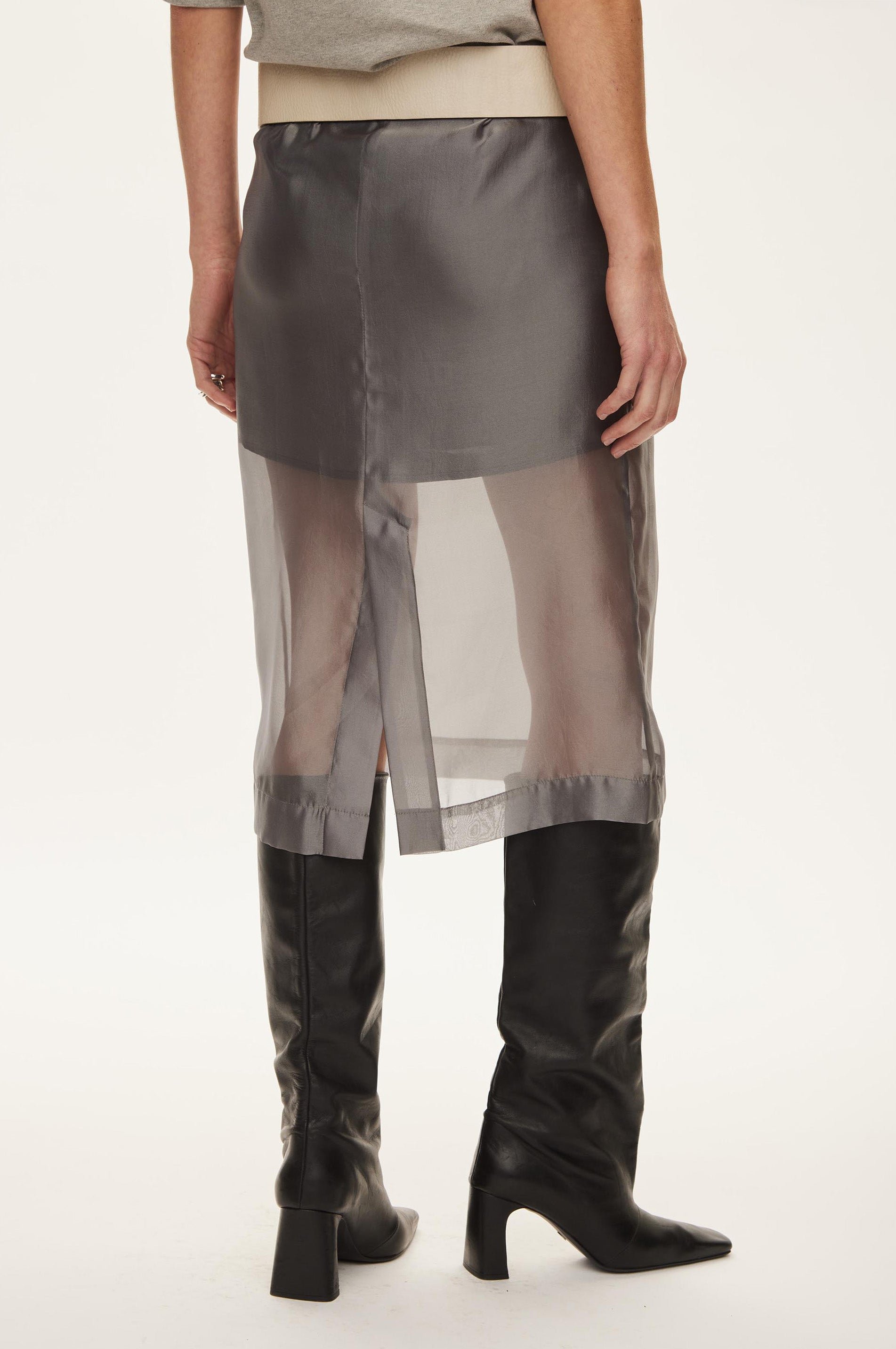 Oval Square Cosmo Sheer Skirt SKIRTS Dark Gull Grey