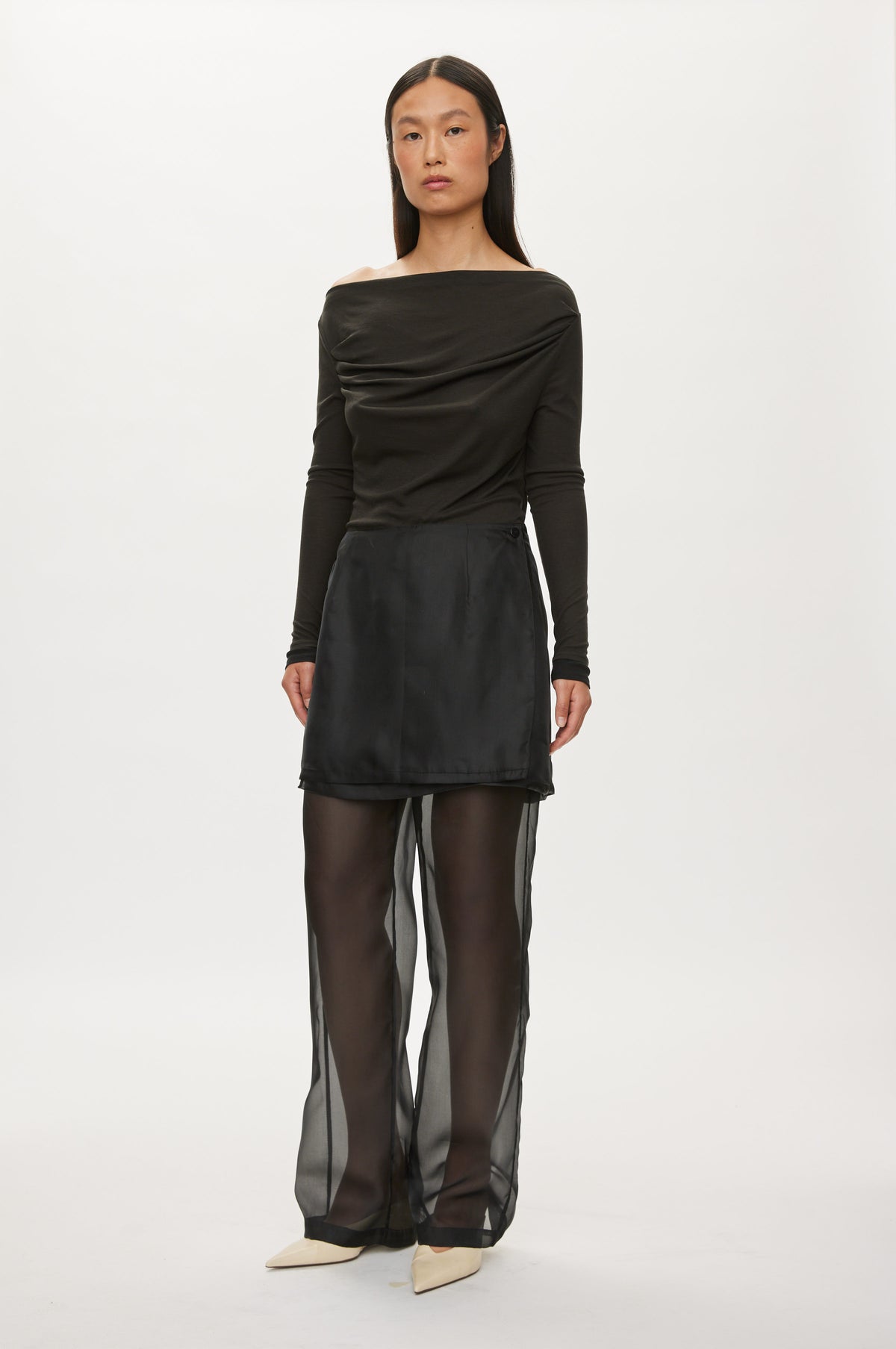 Oval Square Cosmo Sheer Trousers TROUSERS Black