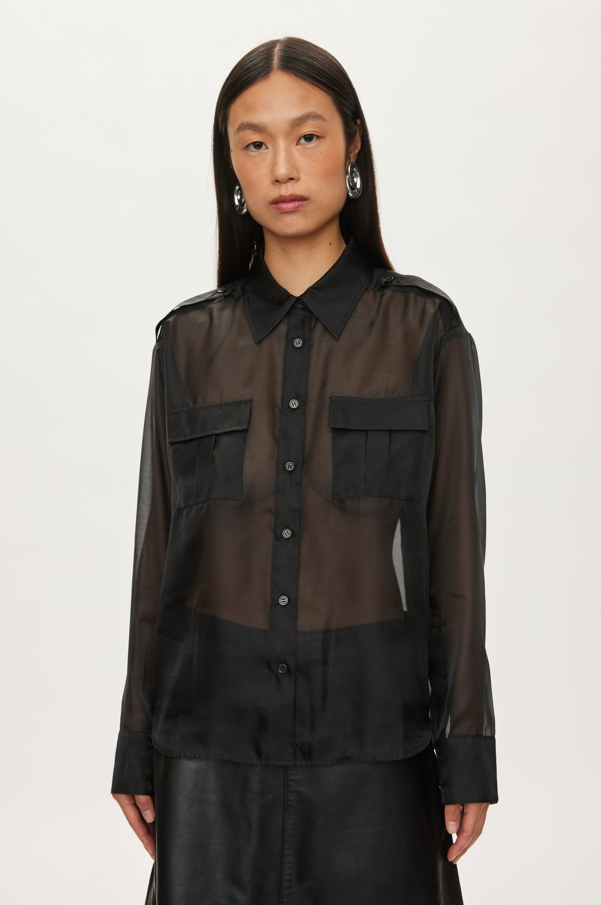 Oval Square Cosmo pocket shirt SHIRTS Black