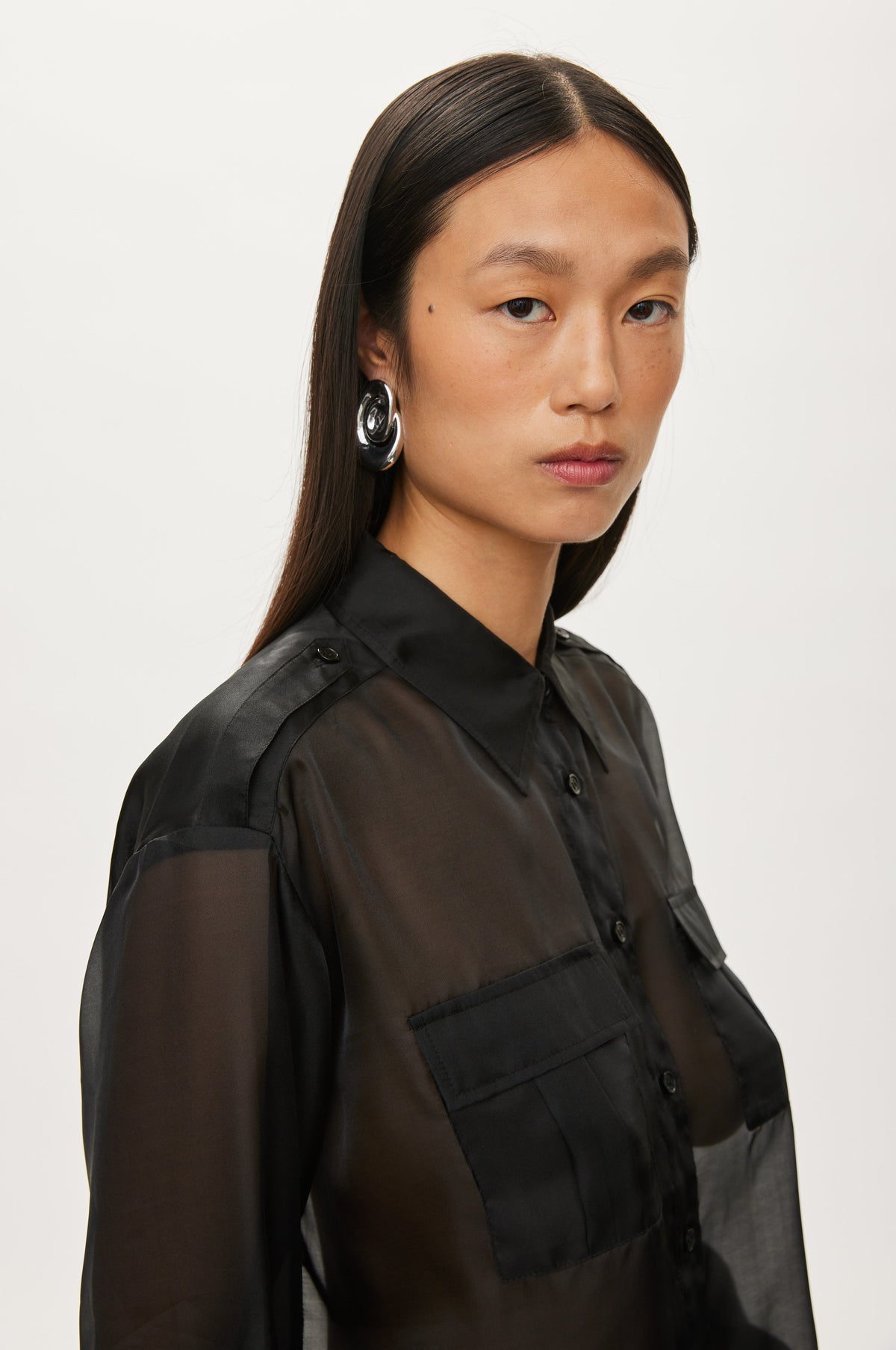 Oval Square Cosmo pocket shirt SHIRTS Black