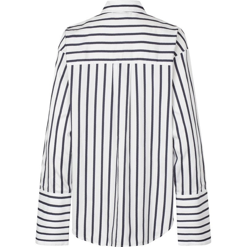 Oval Square Daily Striped Oversized Shirt SHIRTS 9007 Navy Thick Stripe