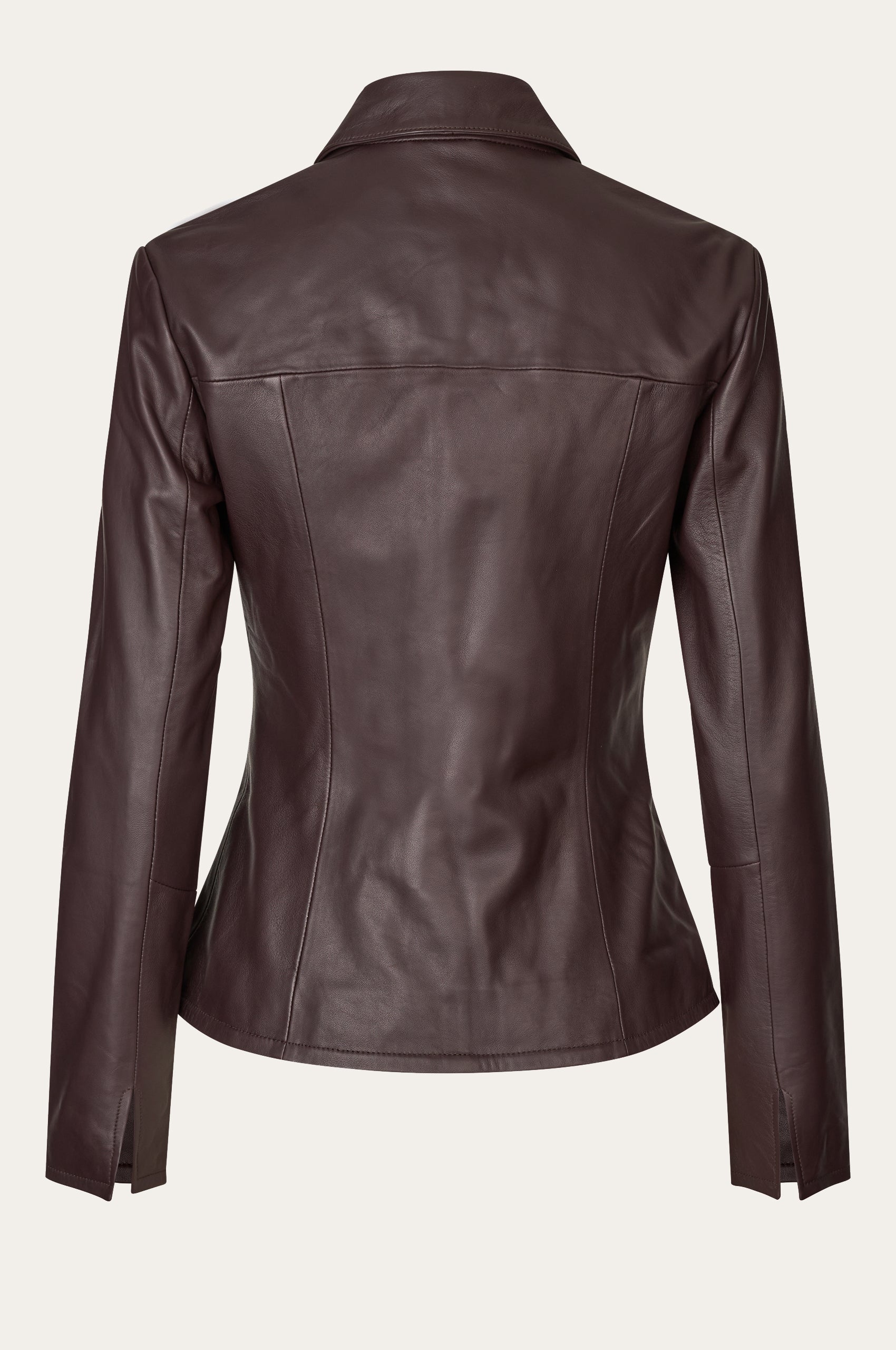 Oval Square Deep Leather Blazer BLAZERS 3006 Dark Burgundy