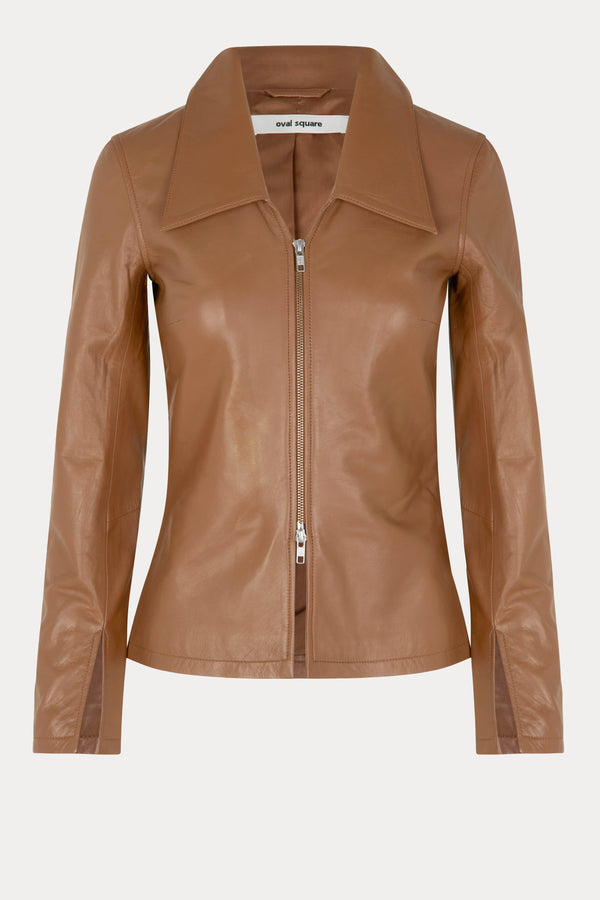 Oval Square Deep Leather Blouse BLOUSES 6009 Mocha Bisque