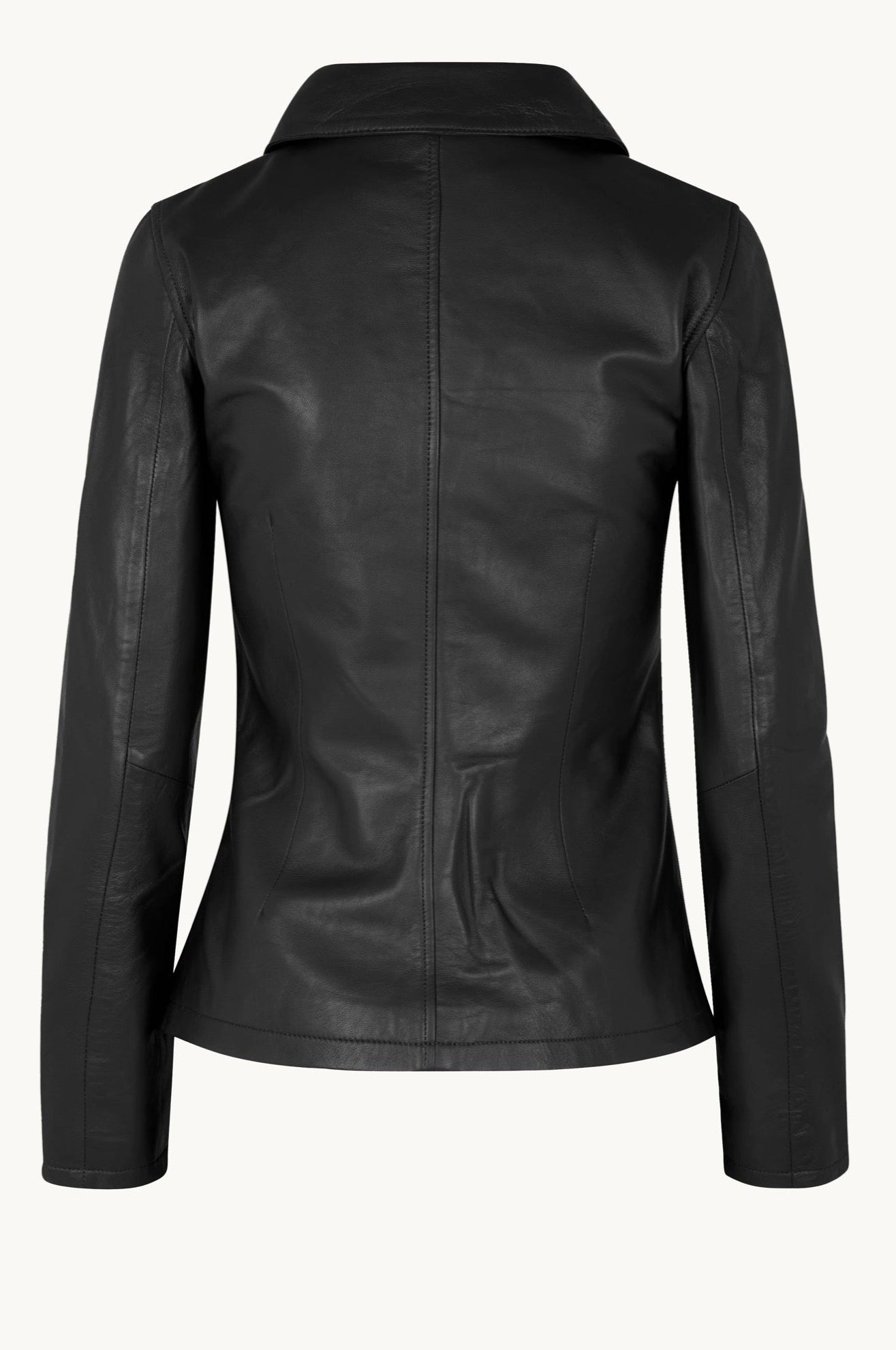 Oval Square Deep Leather Blouse BLOUSES 8001 Black