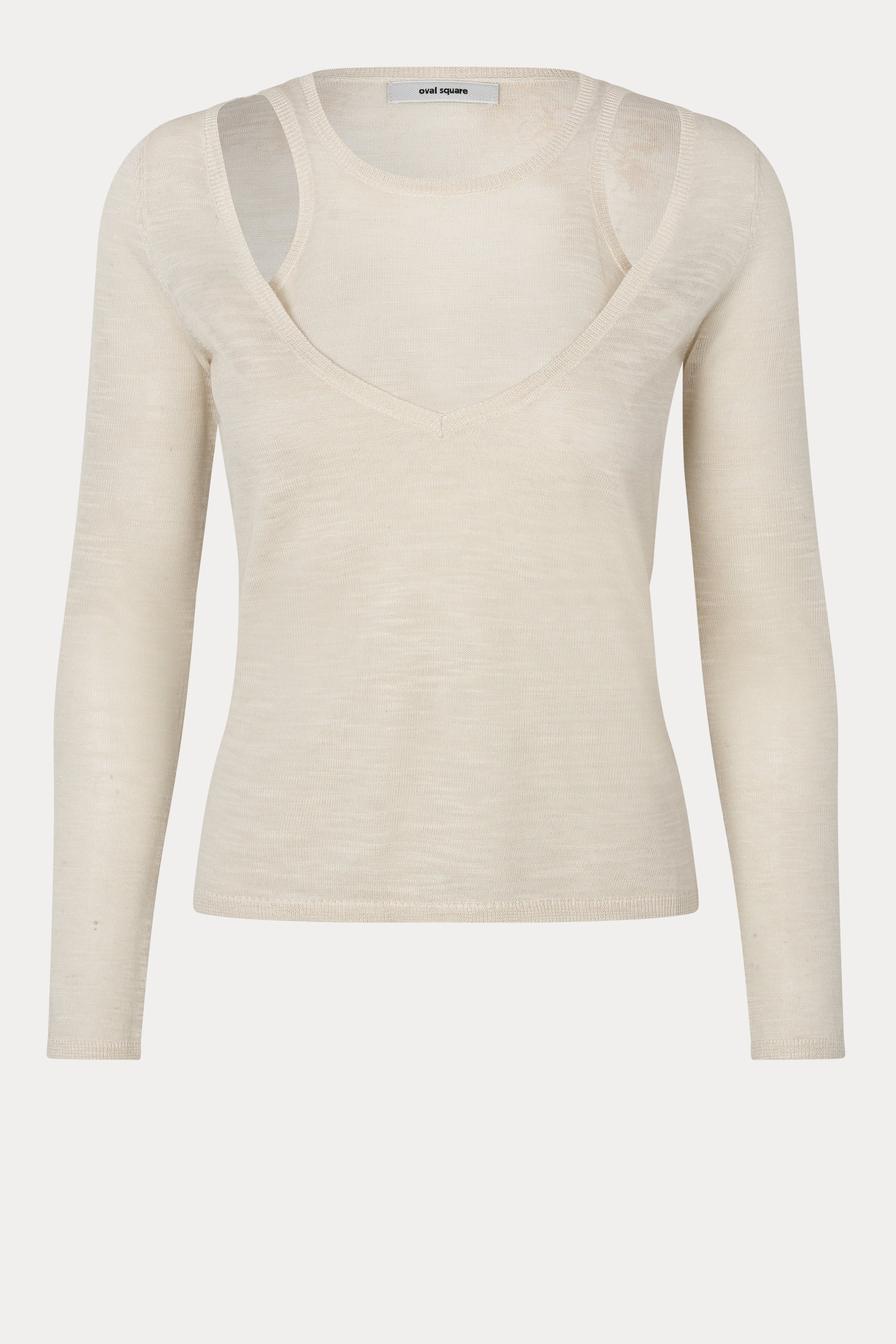 Oval Square Drama Knit Blouse KNITS Off White