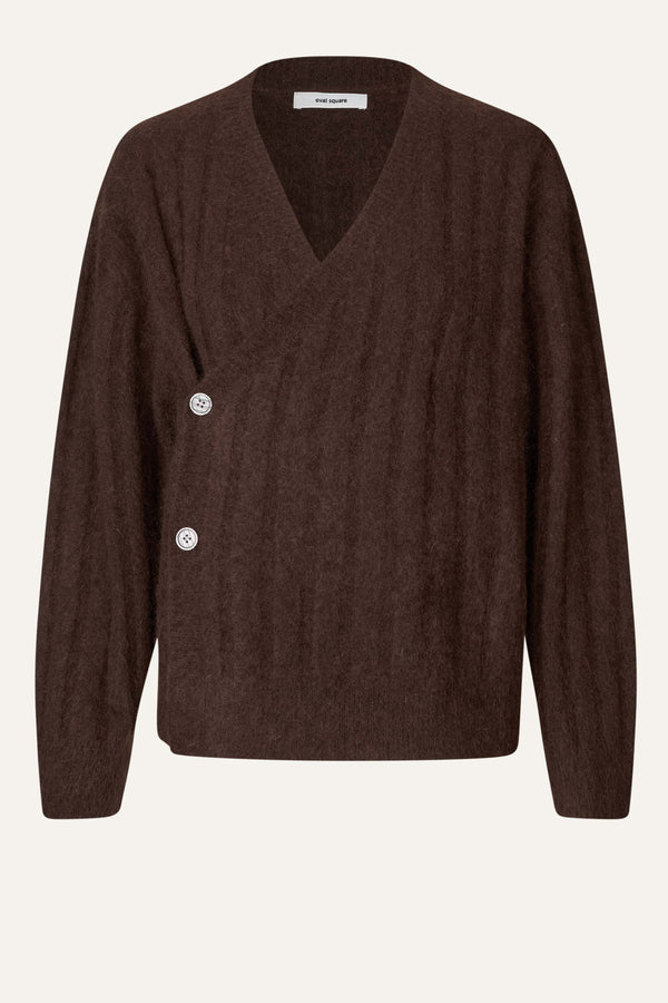 Oval Square Dream Knit Cardigan KNITS Brown