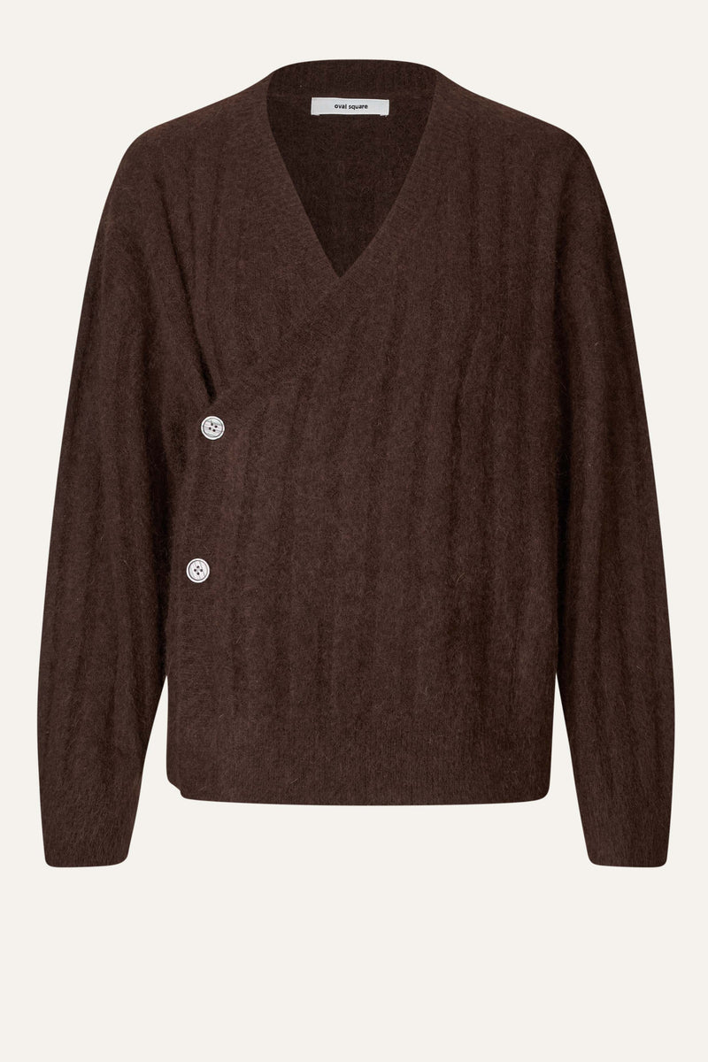 Oval Square Dream Knit Cardigan KNITS Brown