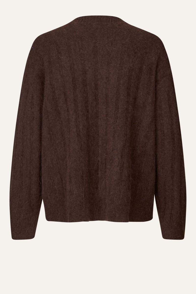 Oval Square Dream Knit Cardigan KNITS Brown