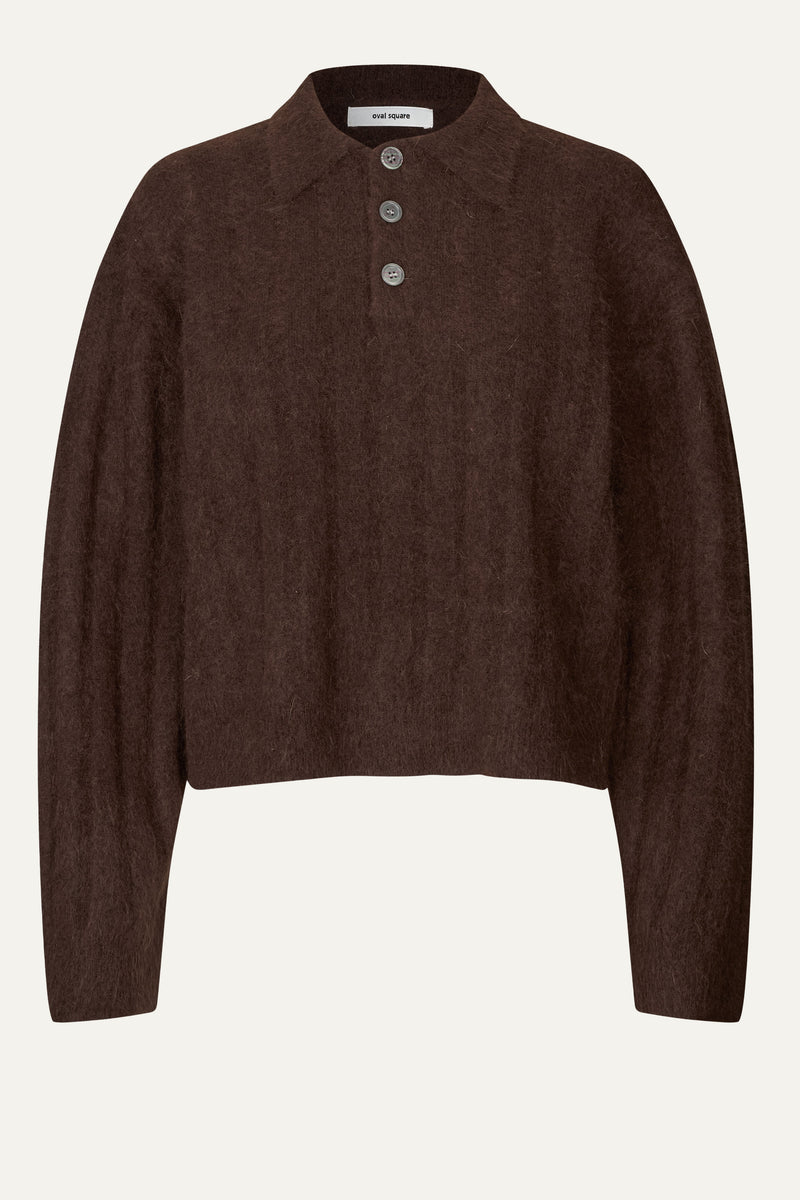 Oval Square Dream Knit Polo KNITS Brown