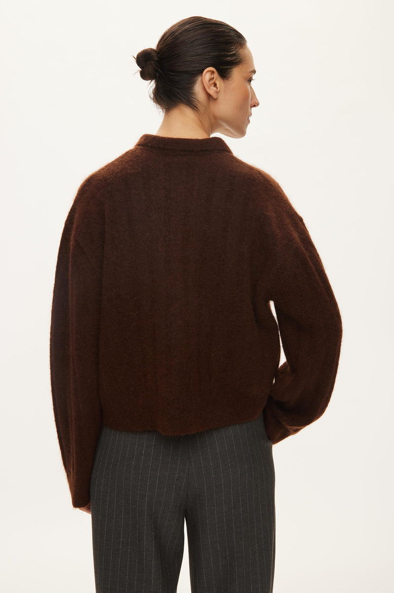 Oval Square Dream Knit Polo KNITS Brown