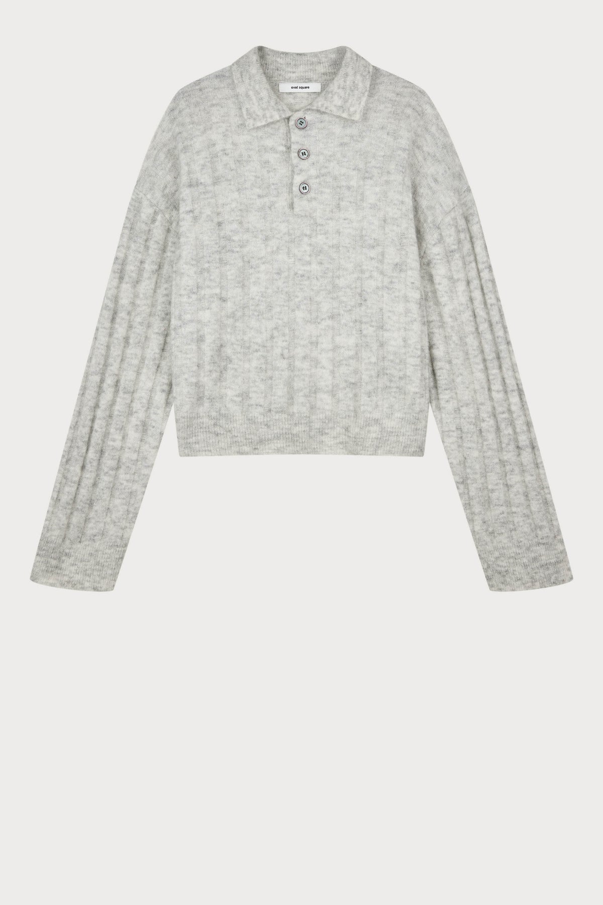 Oval Square Dream Knit Polo KNITS Light grey melange