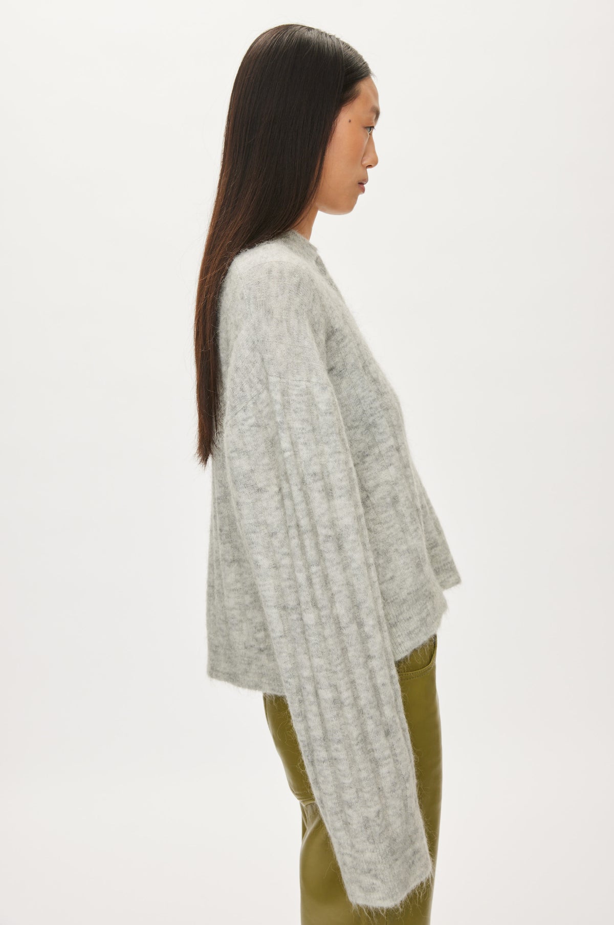 Oval Square Dream Knit Polo KNITS Light grey melange