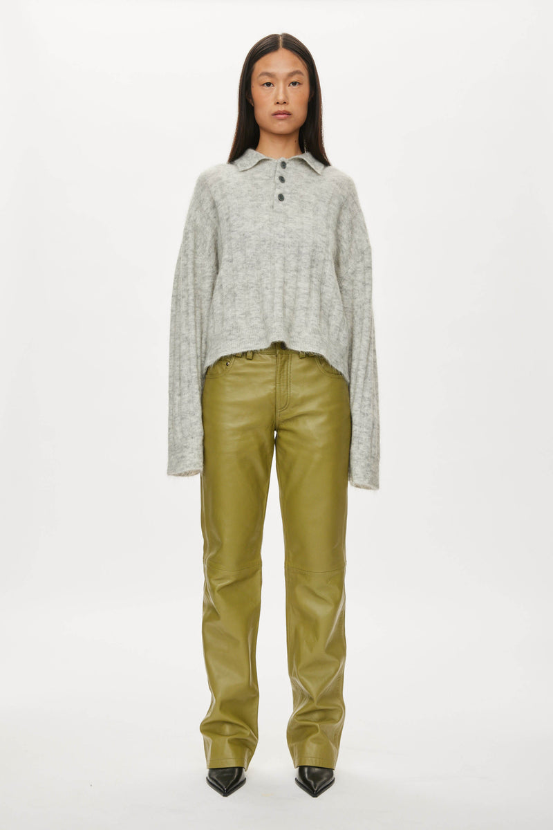 Oval Square Dream Knit Polo KNITS Light grey melange