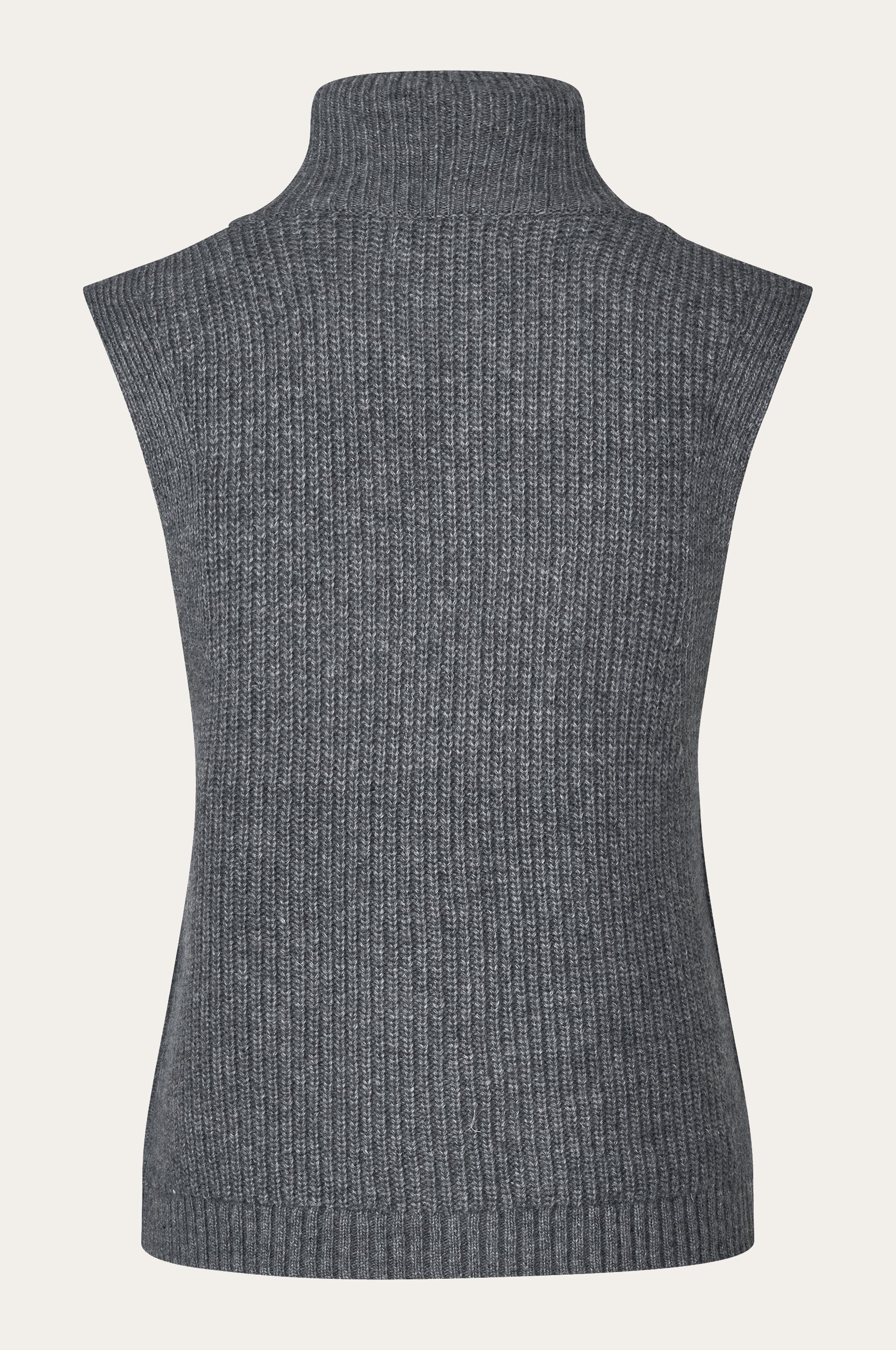 Oval Square Fave Knit Zip Vest KNITS 7004 Dark Grey Melange