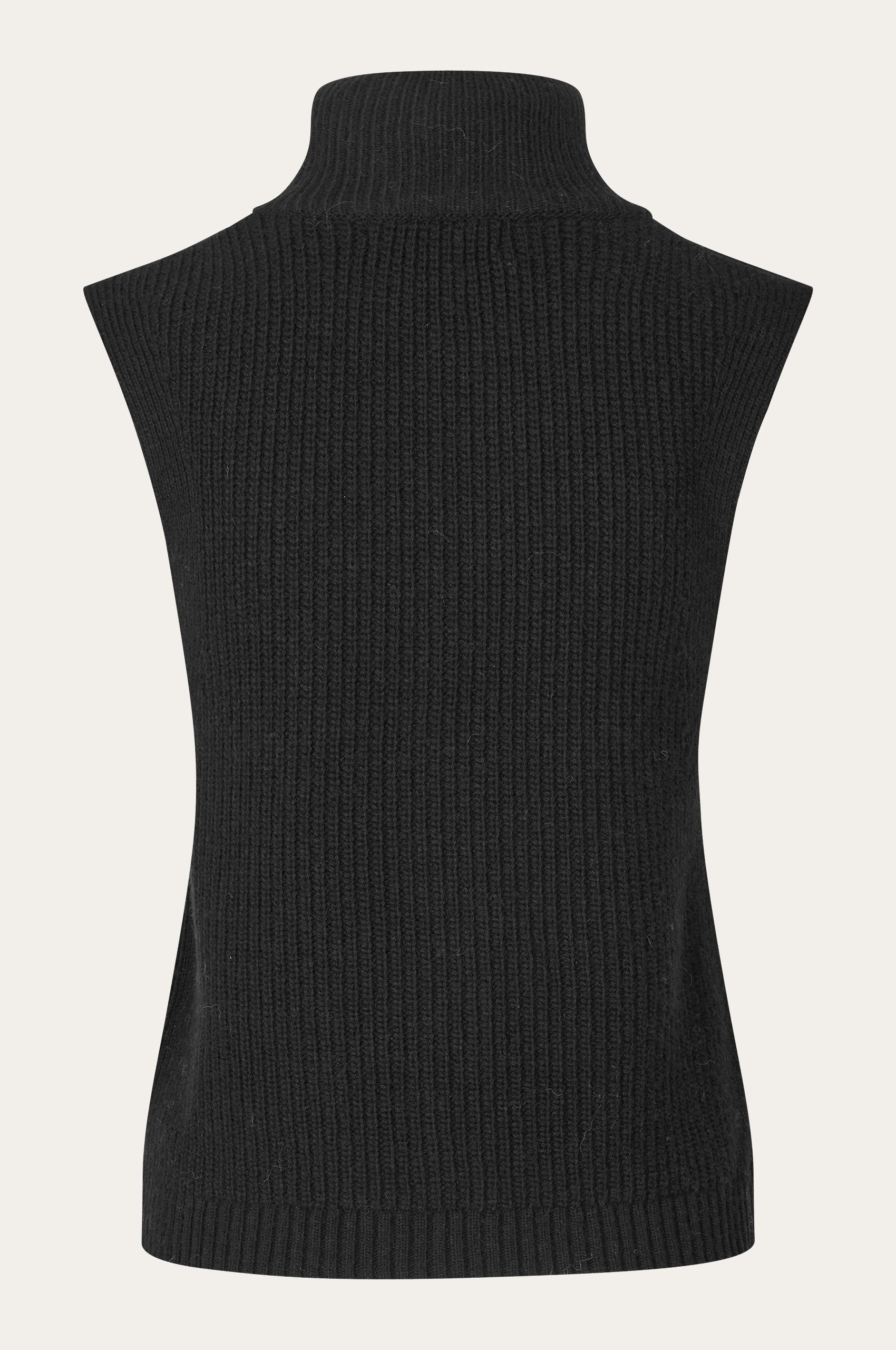 Oval Square Fave Knit Zip Vest KNITS 8001 Black