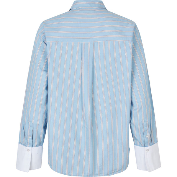 Oval Square Finesse Cuff Shirt SHIRTS 5036 Light Blue Stripe