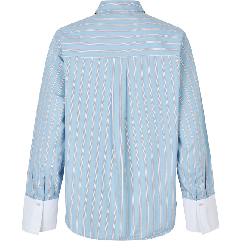 Oval Square Finesse Cuff Shirt SHIRTS 5036 Light Blue Stripe