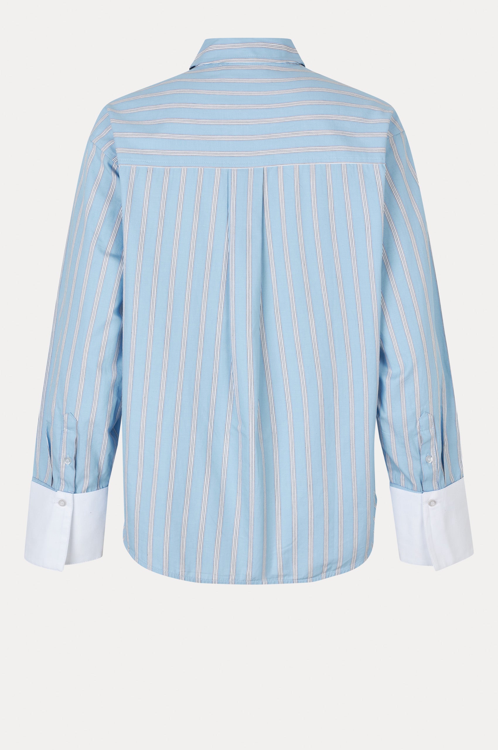 Oval Square Finesse Cuff Shirt SHIRTS 5036 Light Blue Stripe