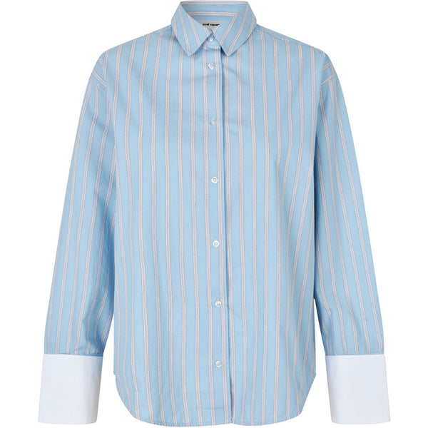 Oval Square Finesse Cuff Shirt SHIRTS 5036 Light Blue Stripe